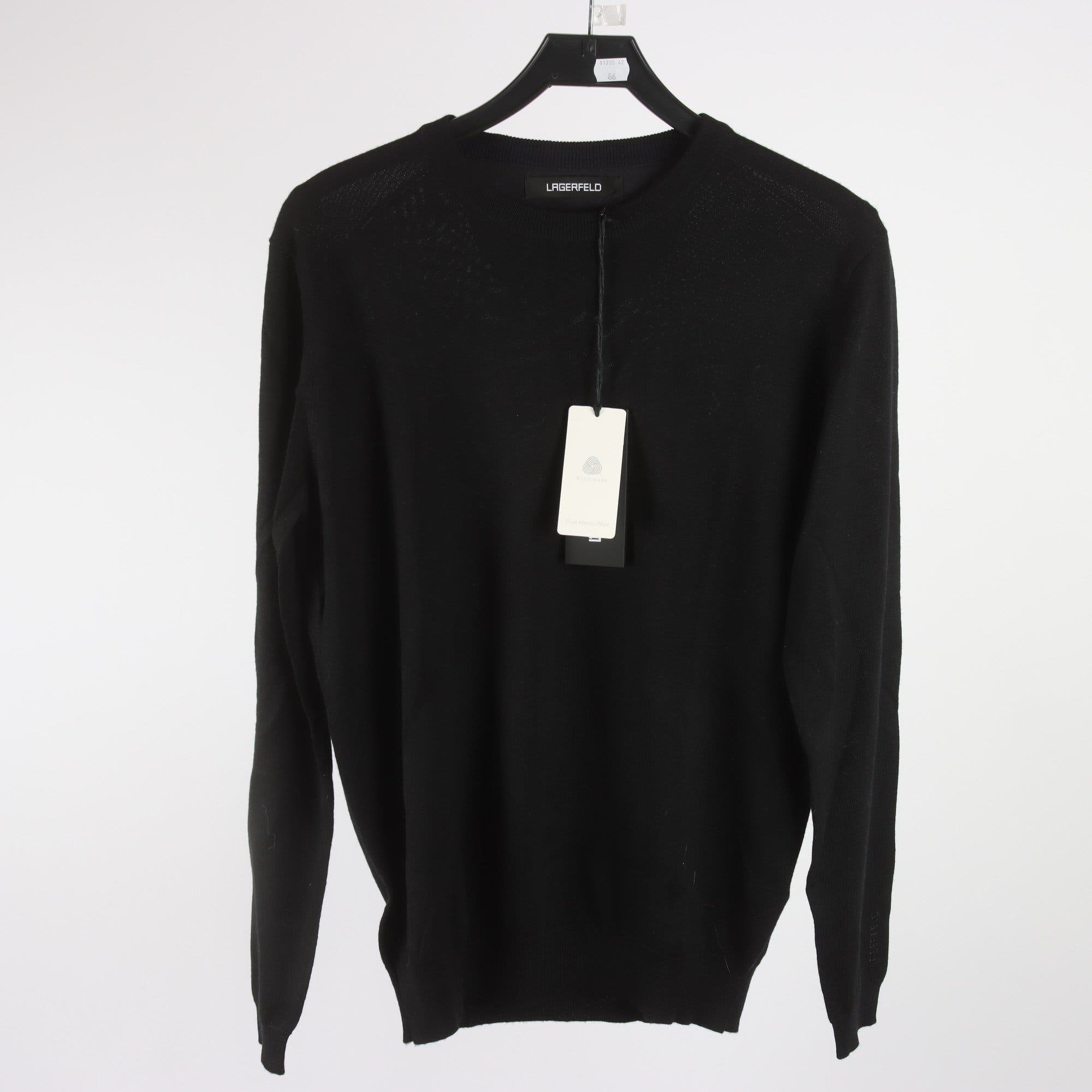 Tröja, Lagerfeld, svart, 100% merinoull, stl. L