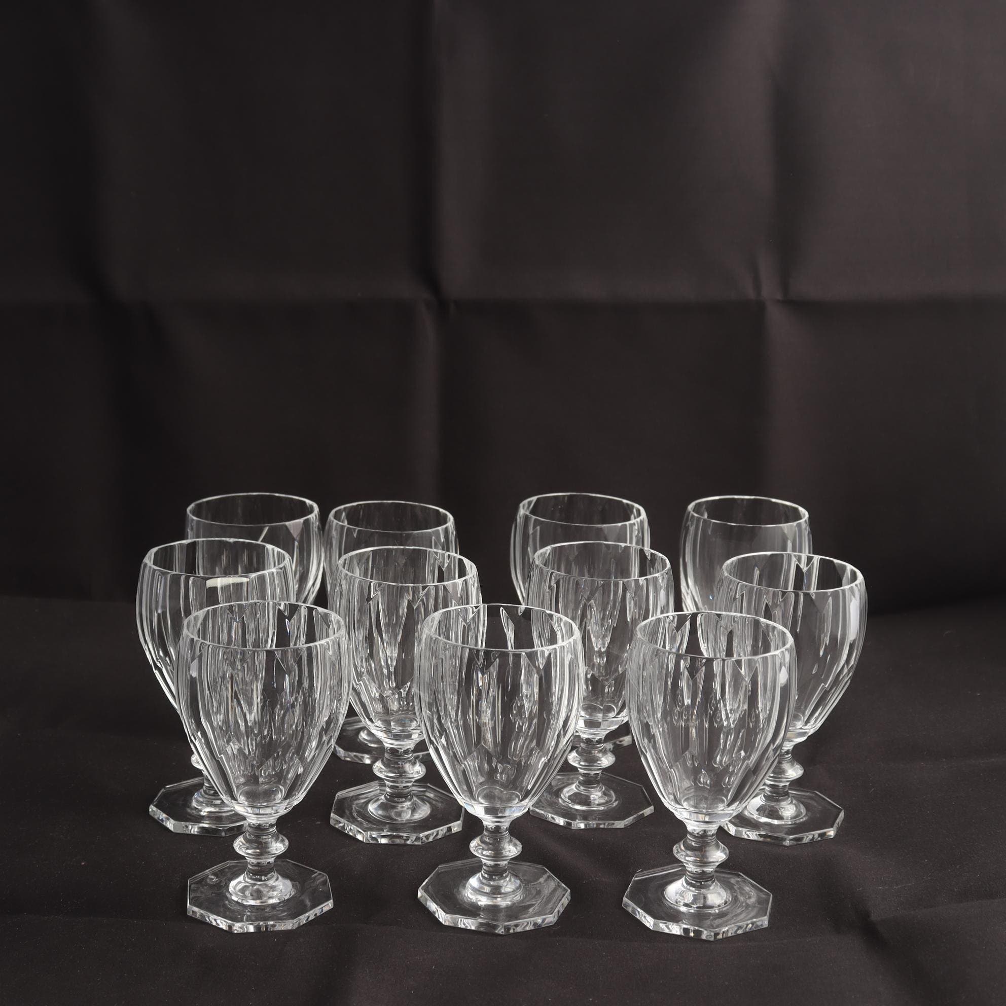 Starkvinsglas, slipad helkristall, 11 st, 1900-tal