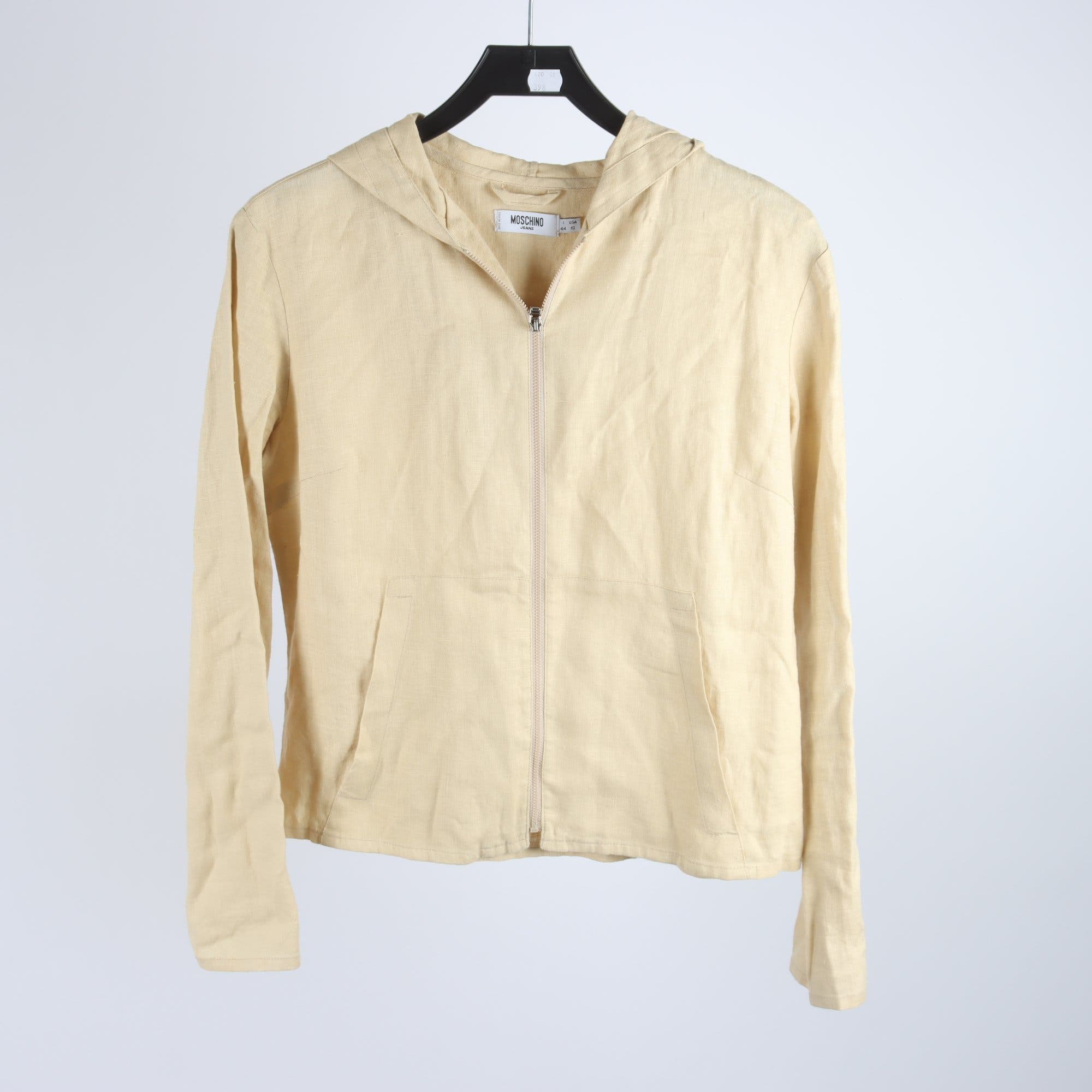 Jacka, Moschino, ljusgul, 100% lin, stl. 40.