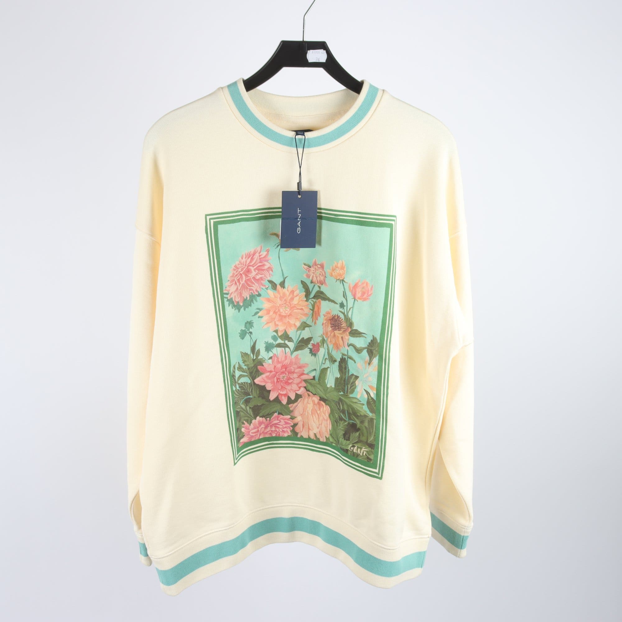 Sweatshirt, Gant, ljusbeige, grön, stl. M