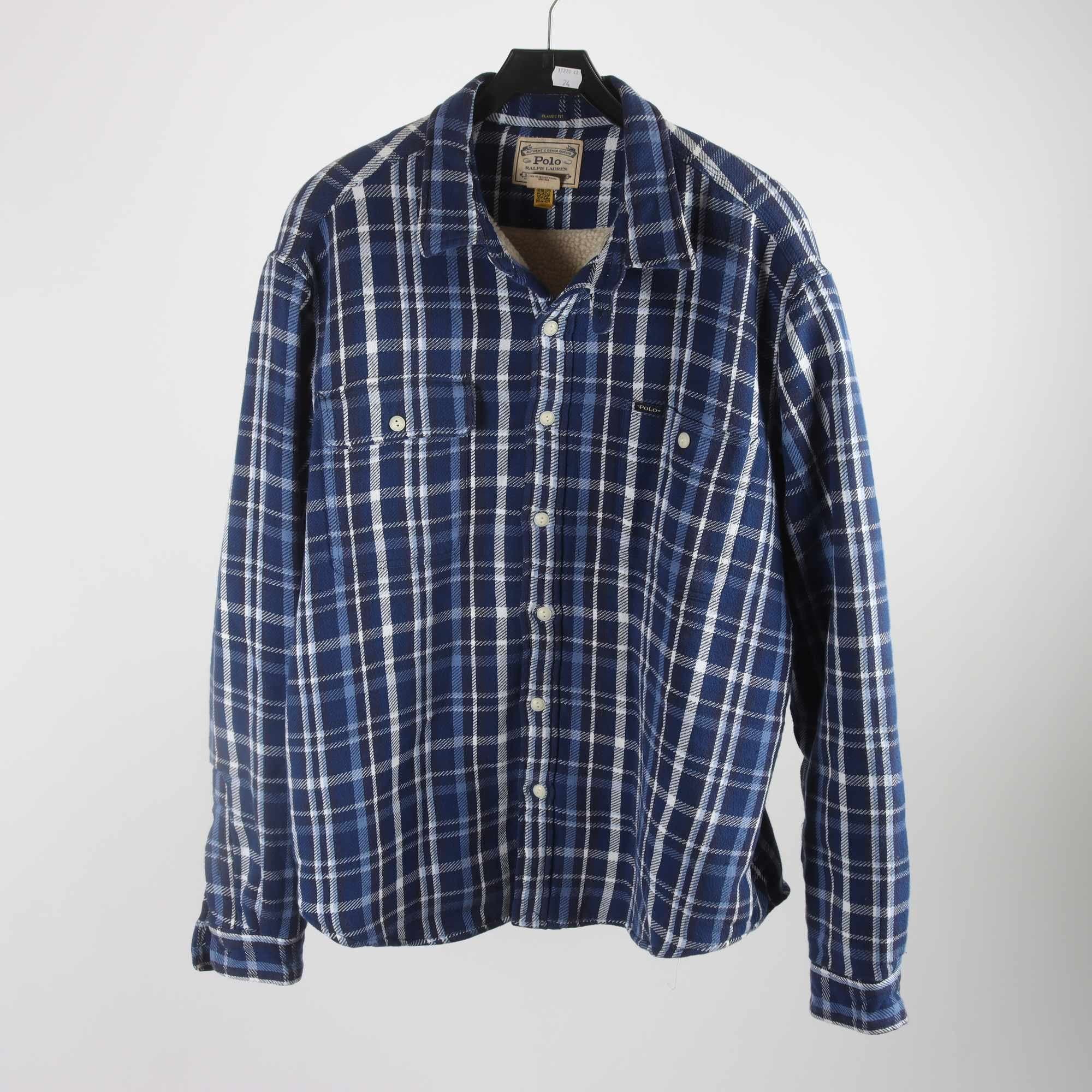 Fodrad skjorta, Polo Ralph Lauren, blå, vit, rutig, stl. XK