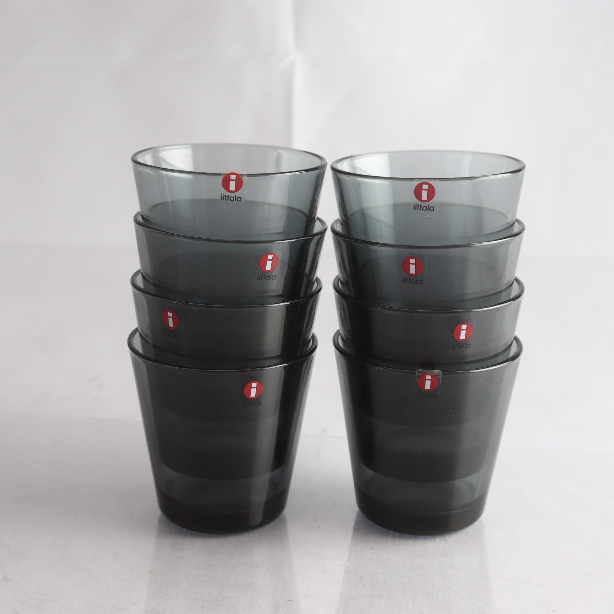Glas, 8 st, Kartio, Kaj Franck, IIttala, etikettmärkta. Samfraktas ej