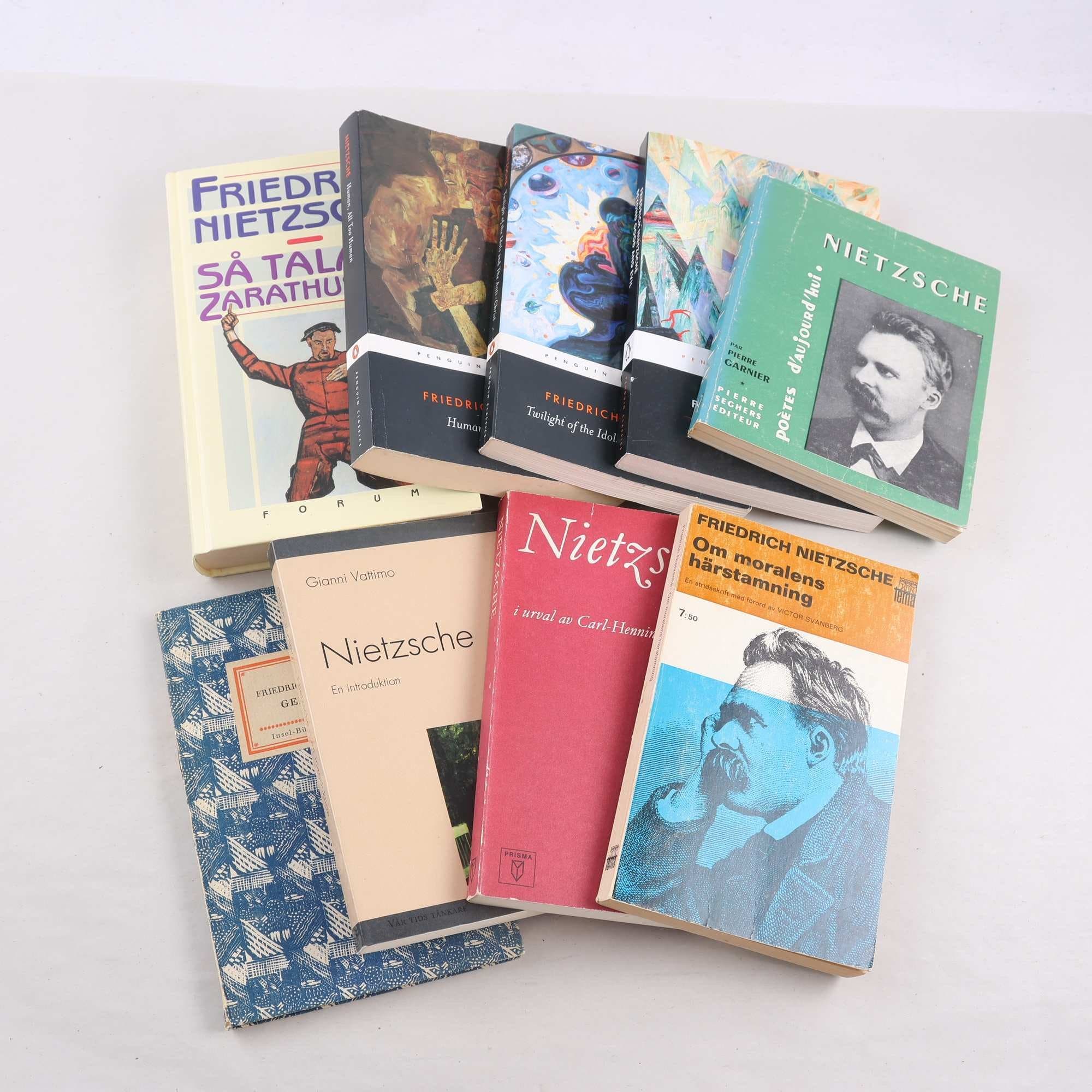 Friedrich Nietzsche, bokpaket med 9 volymer