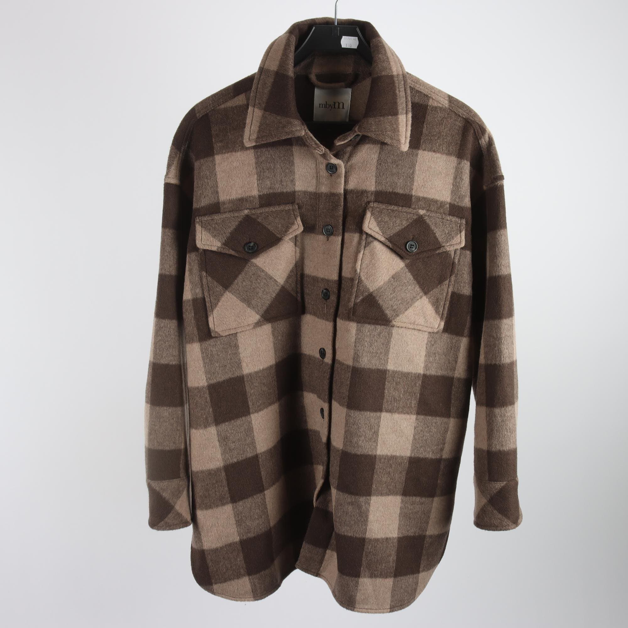 Skjortjacka, Mbym, brun, rutig, stl. S/M