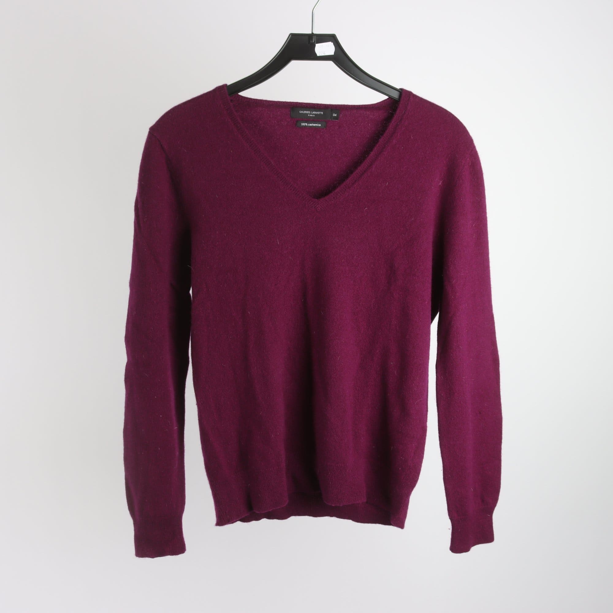 Tröja, Galeries Lafayette, vinröd, 100% cashmere, stl. ca. S/M.