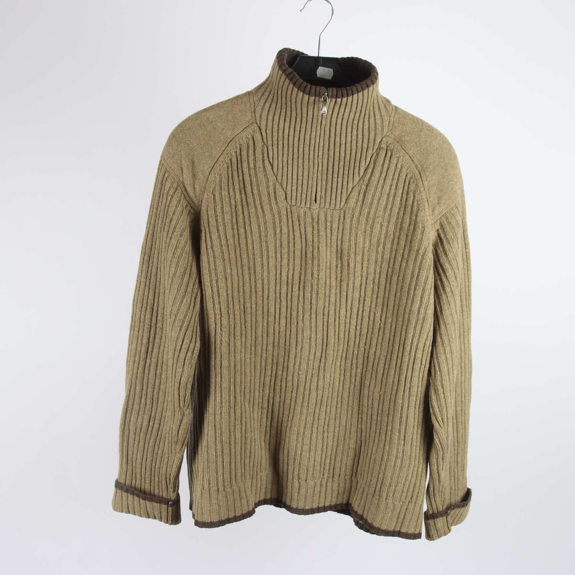 Tröja, Fjällräven, grön/beige, 100% ull, stl. L.