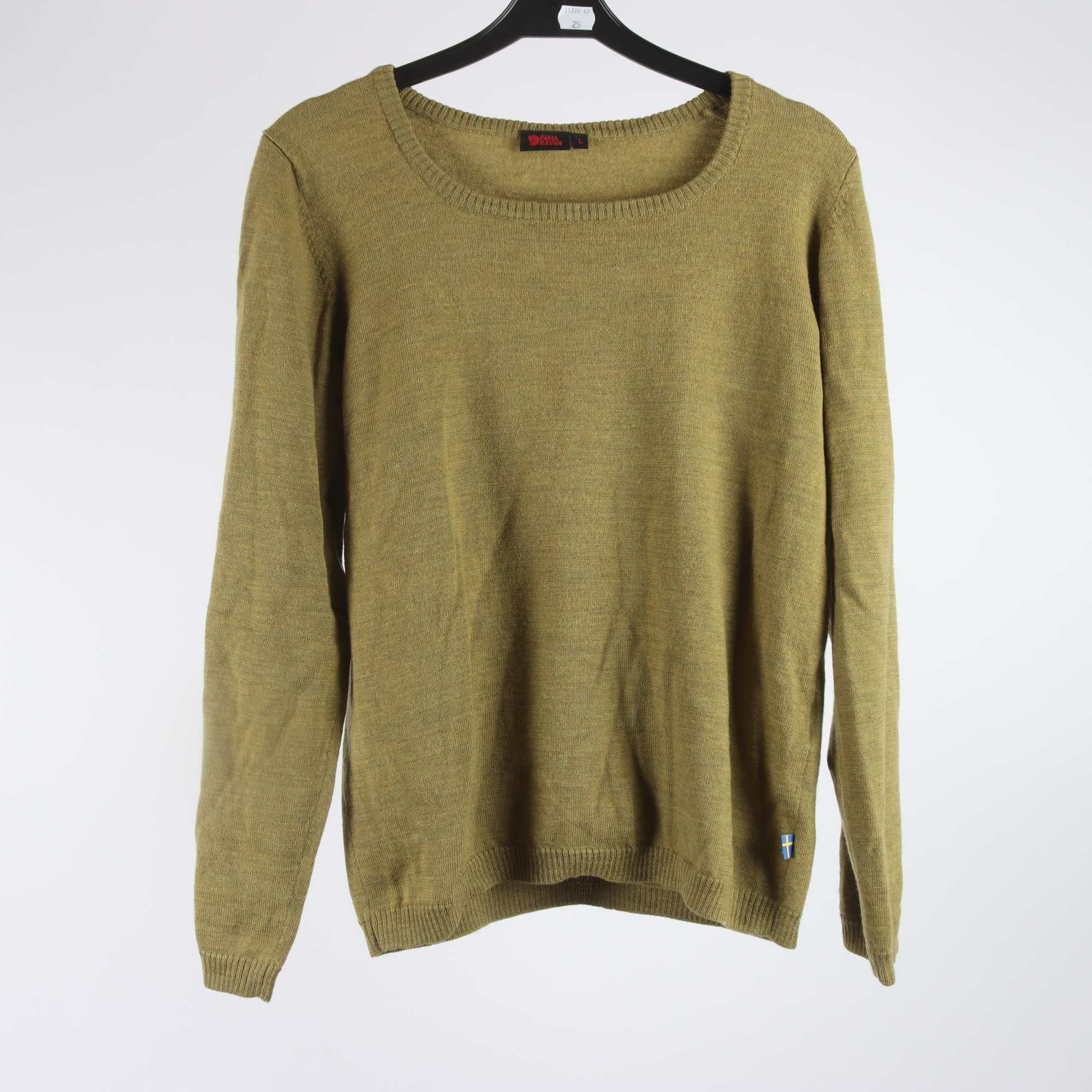 Tröja, Fjällräven, grön, 100% merinoull, stl. L