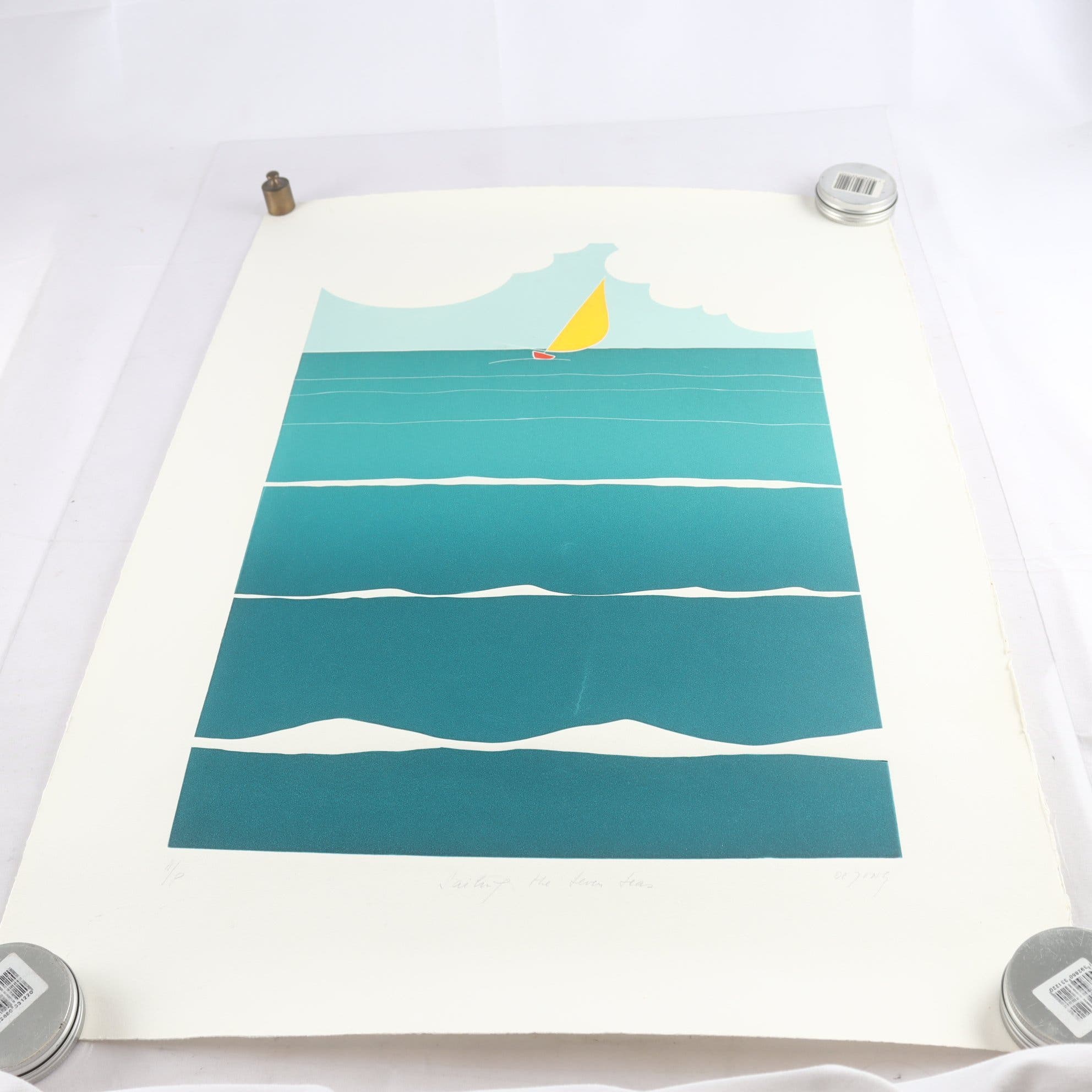 Oramad färglitografi, Sailing The 7 Seas, Thom De Jong, sign. Samfraktas ej.