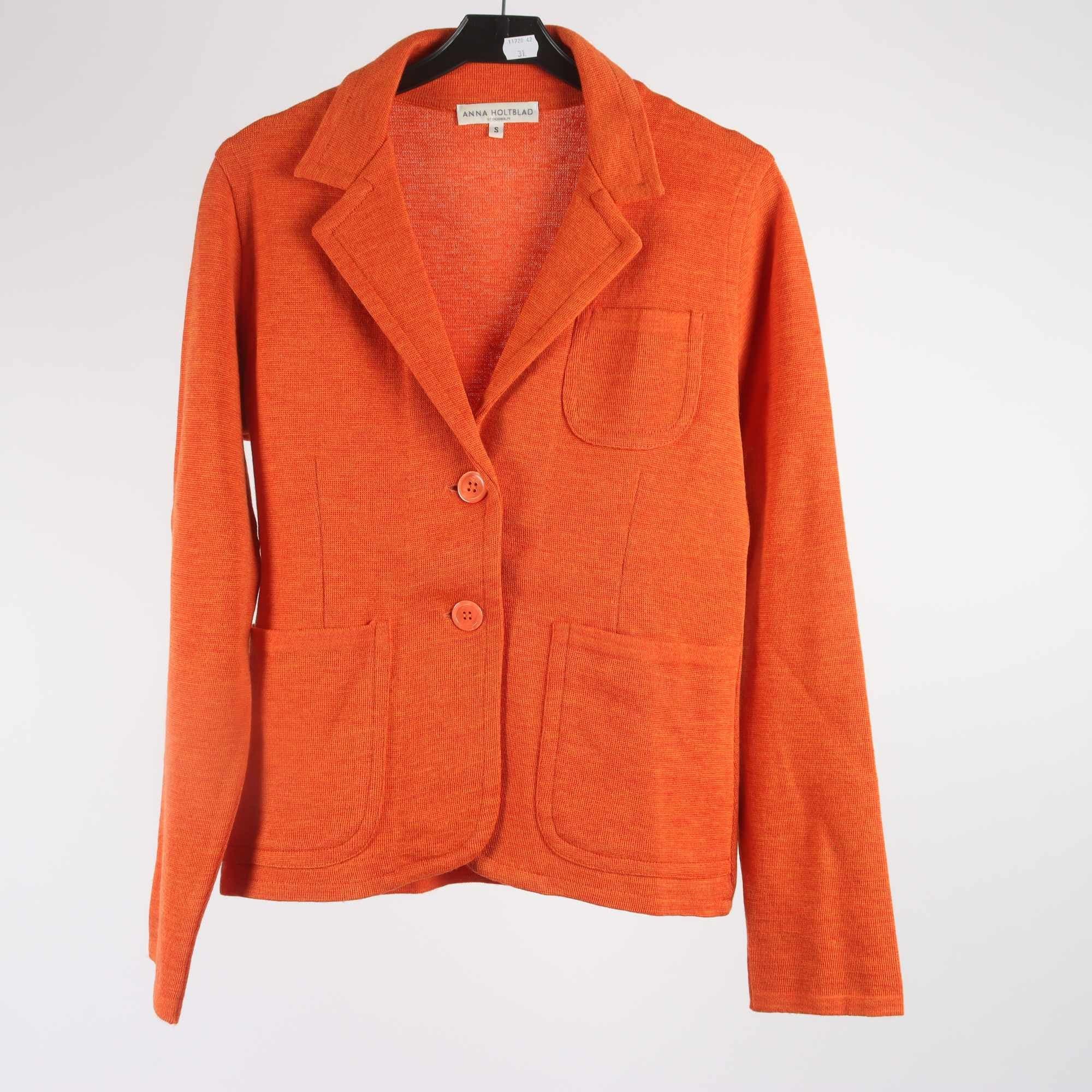 Kofta, Anna Holtblad, orange, 100% merinoull, stl. S