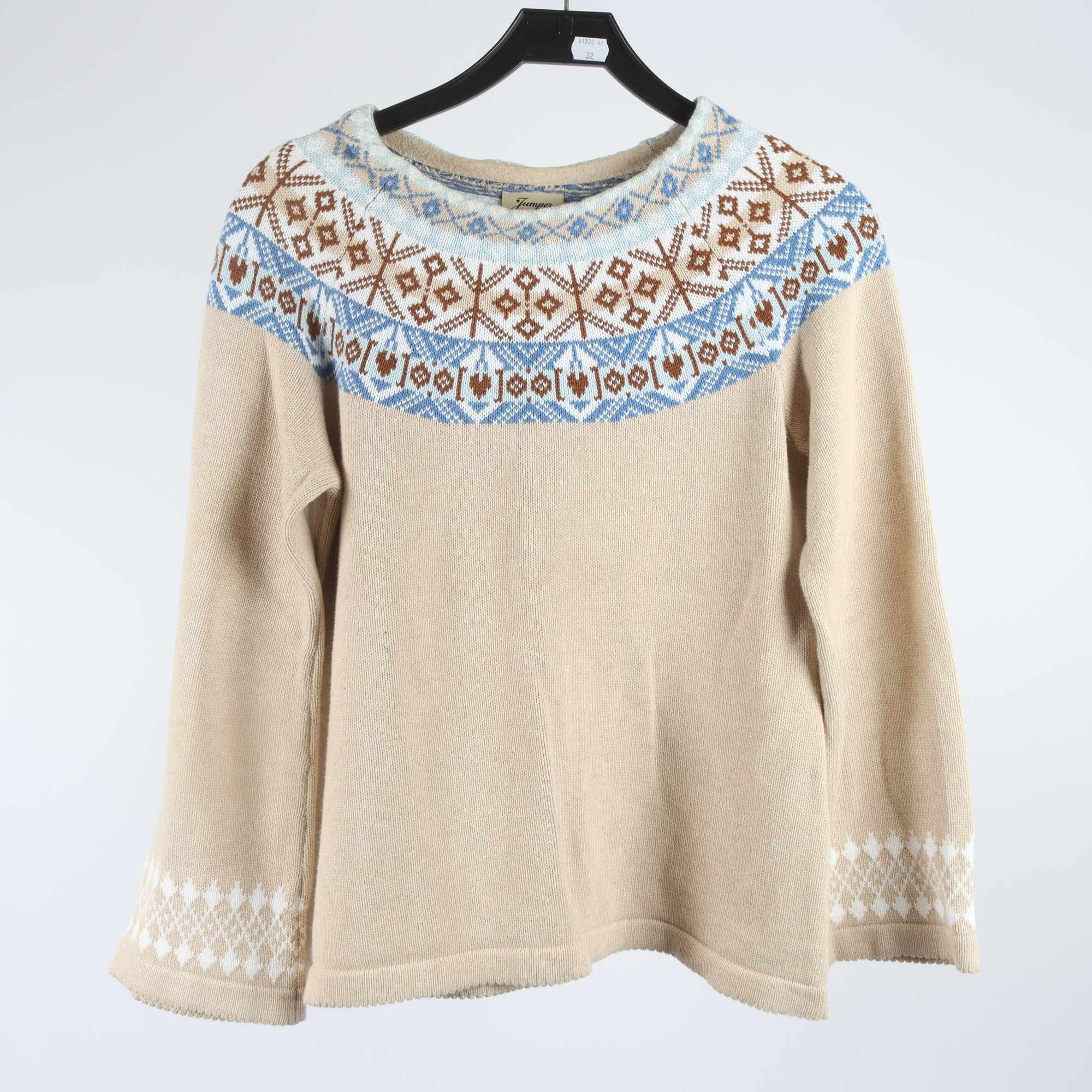 Tröja, Jumperfabriken, beige, mönstrad, stl. S