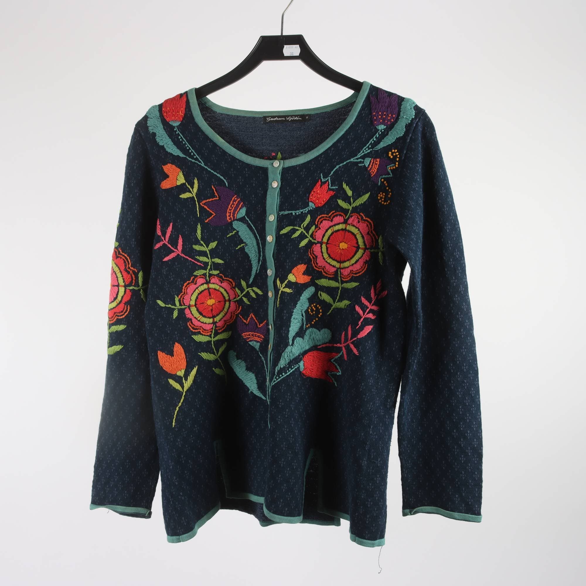 Kofta, Gudrun Sjödén, blå, broderi, stl. M