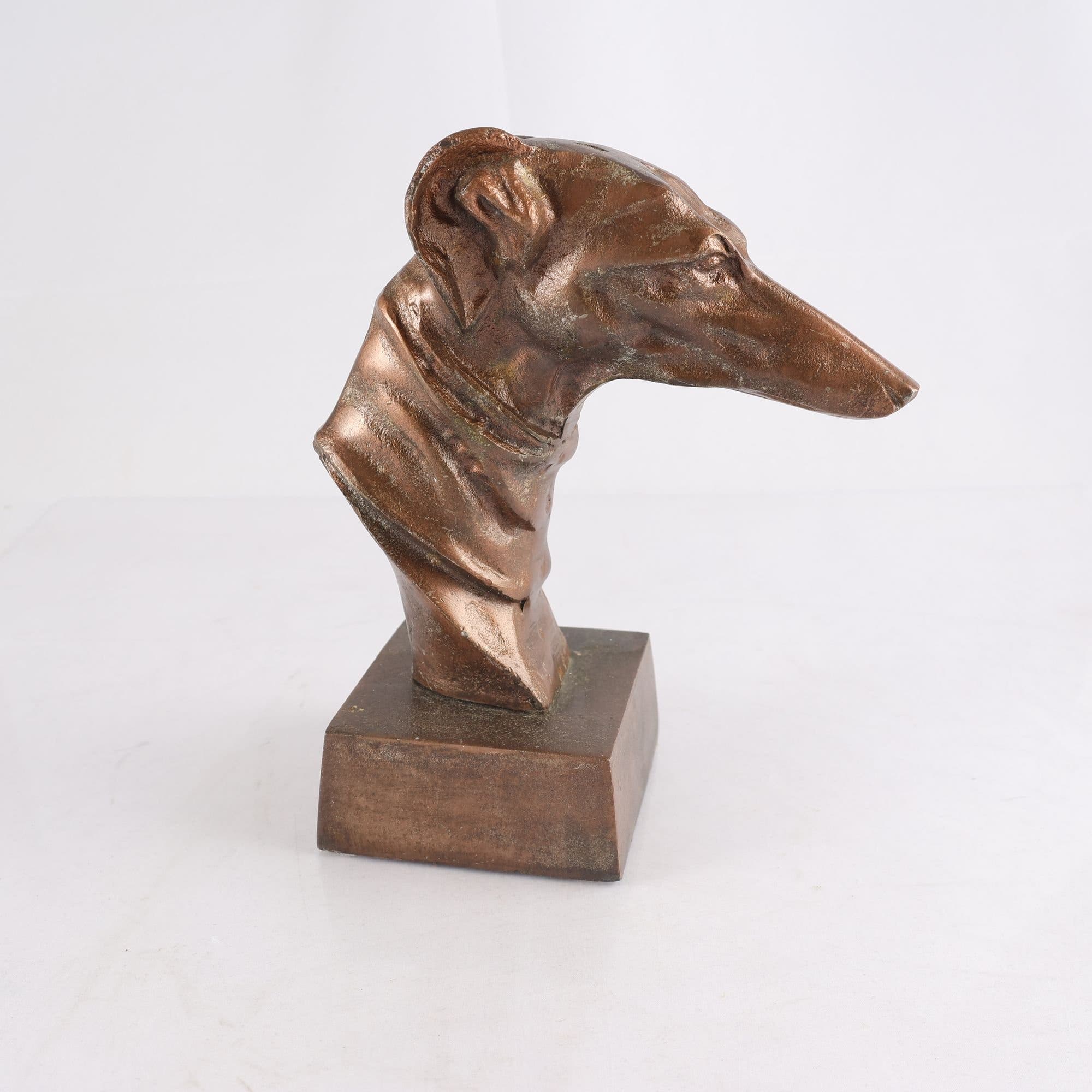skulptur, hund, metall