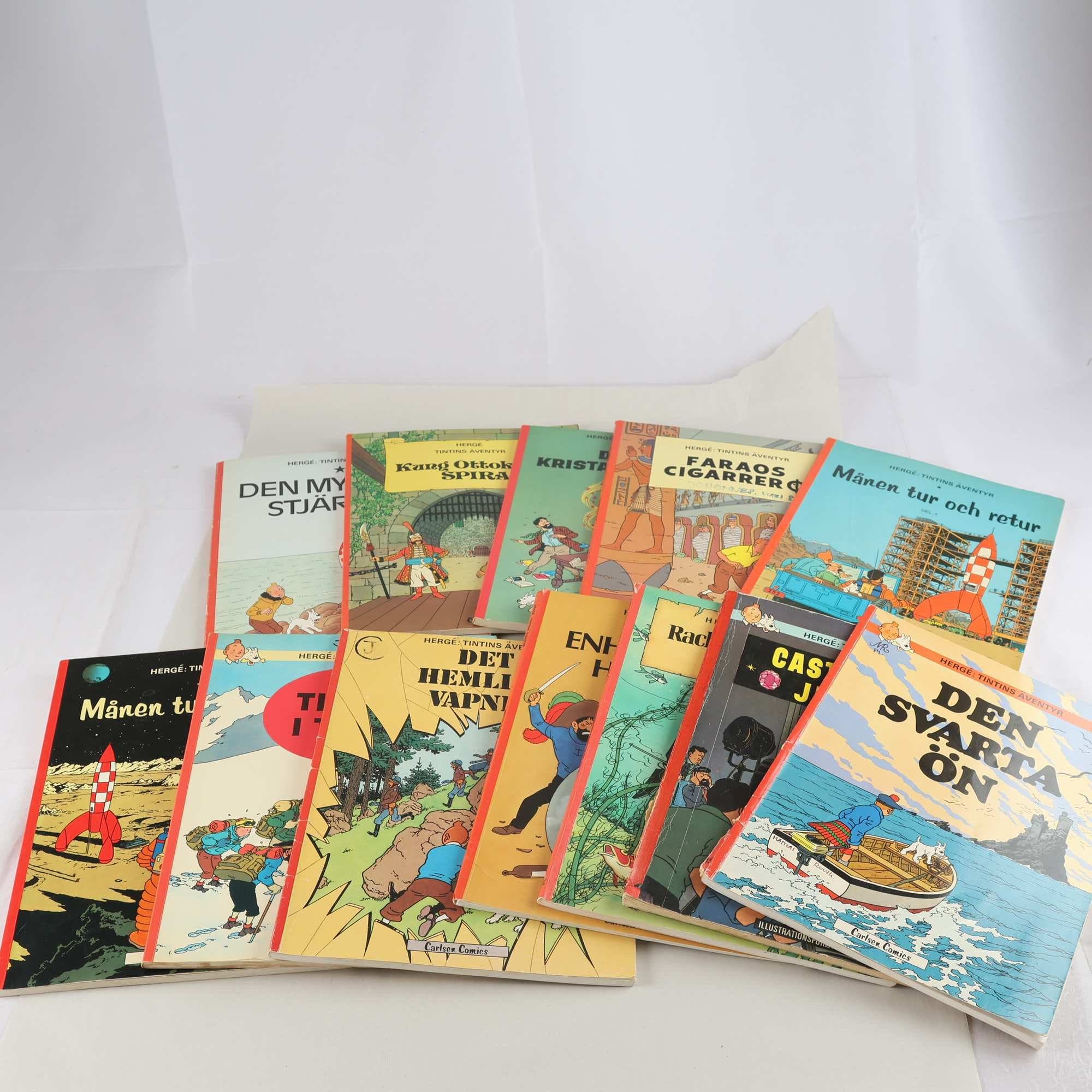 Serietidningar, Hergé, Tintin, 12 st