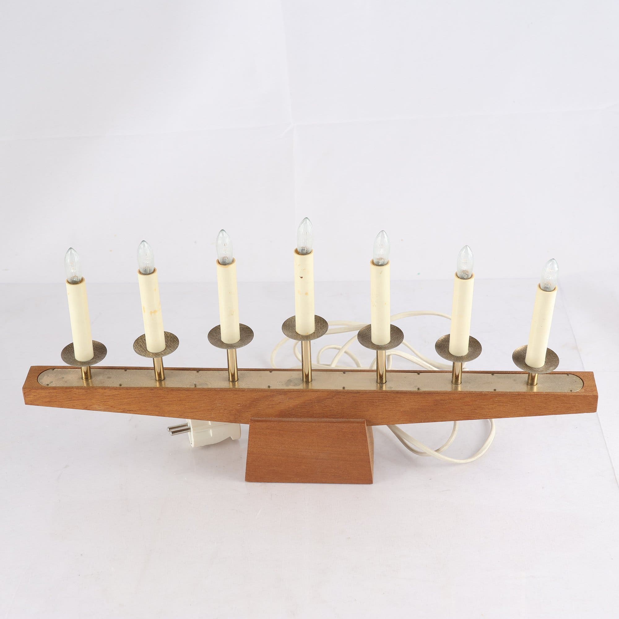 Adventsljusstake, teak & mässing, 2628/723 Samfraktas ej