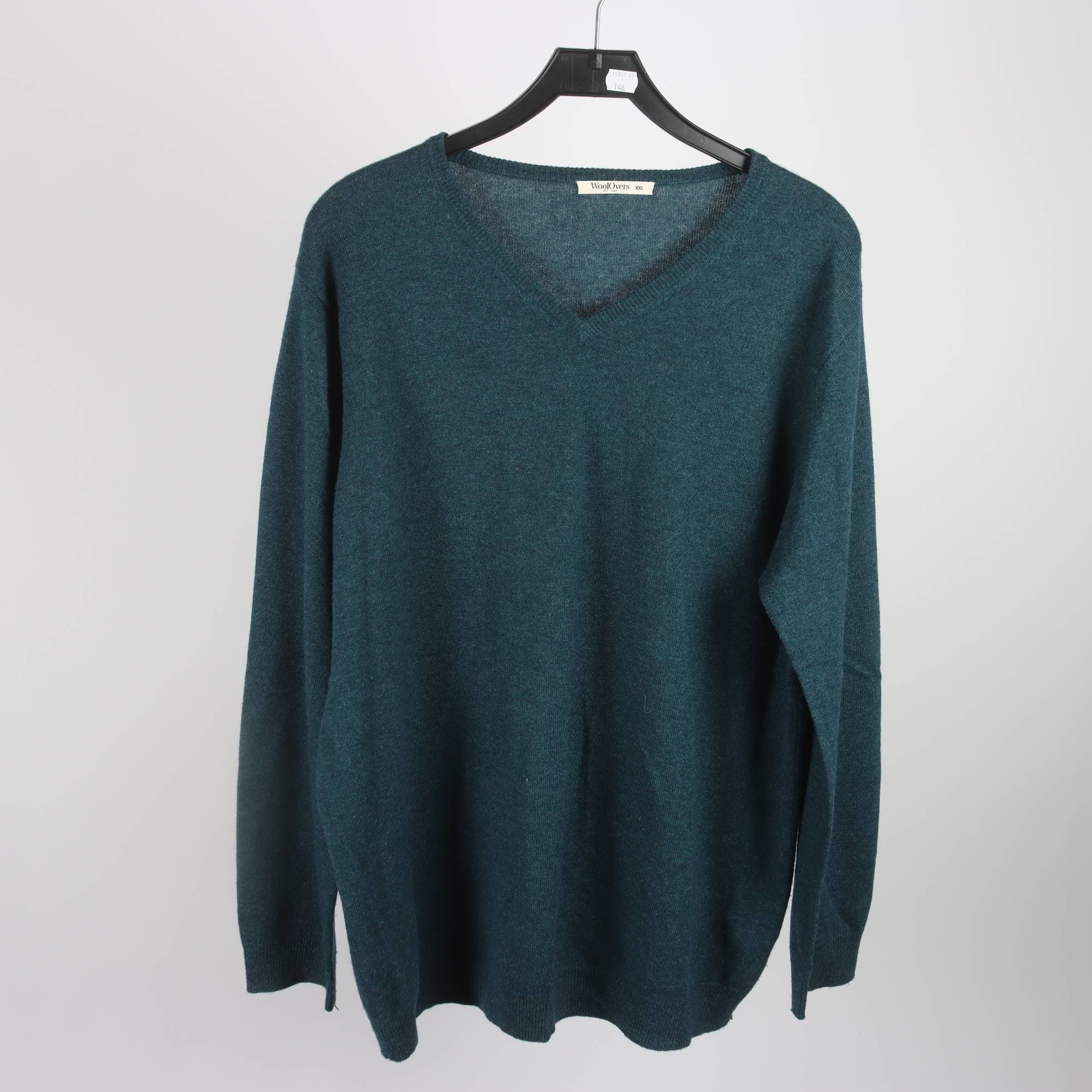 Tröja, WoolOvers, blå, 100% merinoull, stl. XXL