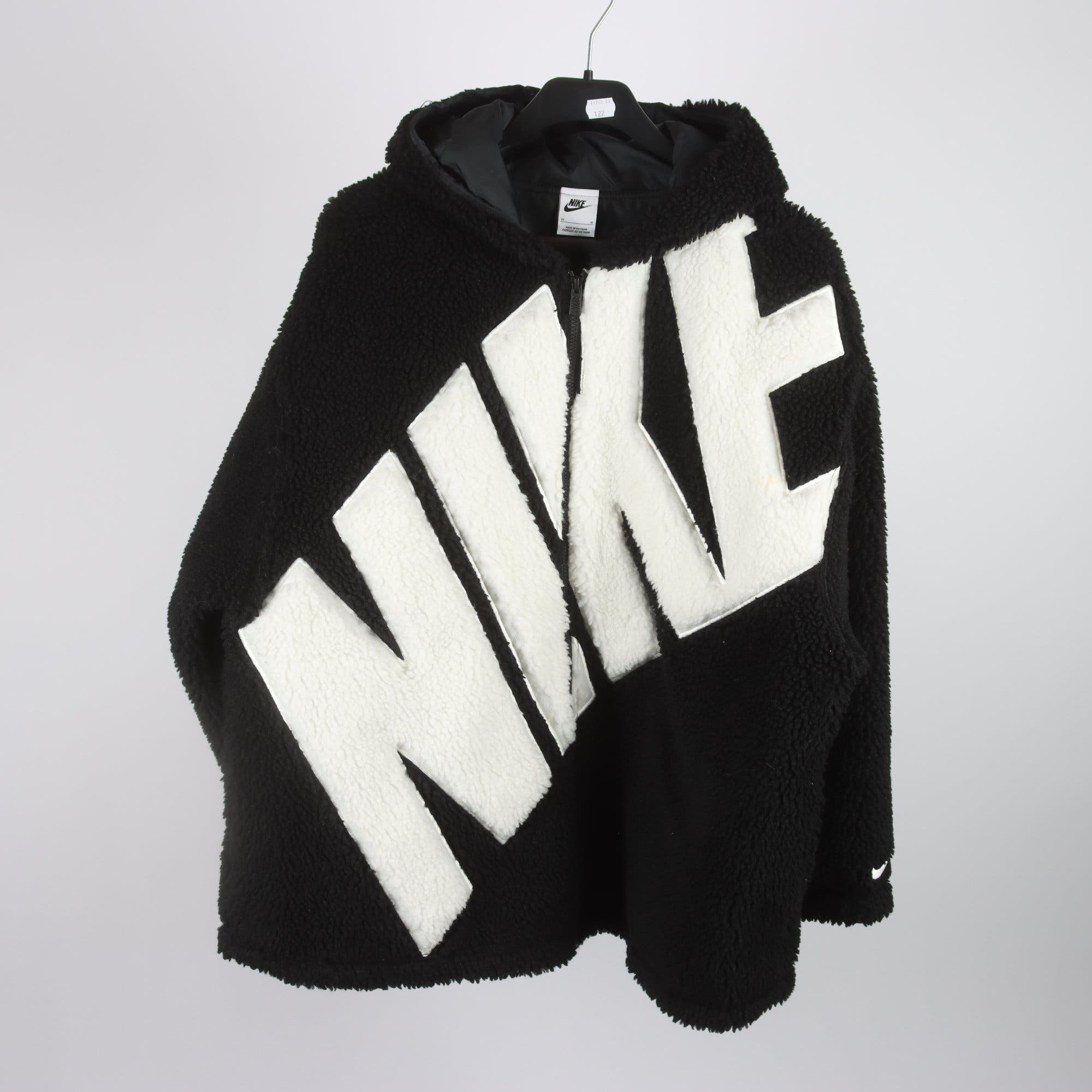 Pile/teddyjacka, Nike, svart, vit, stl. XL