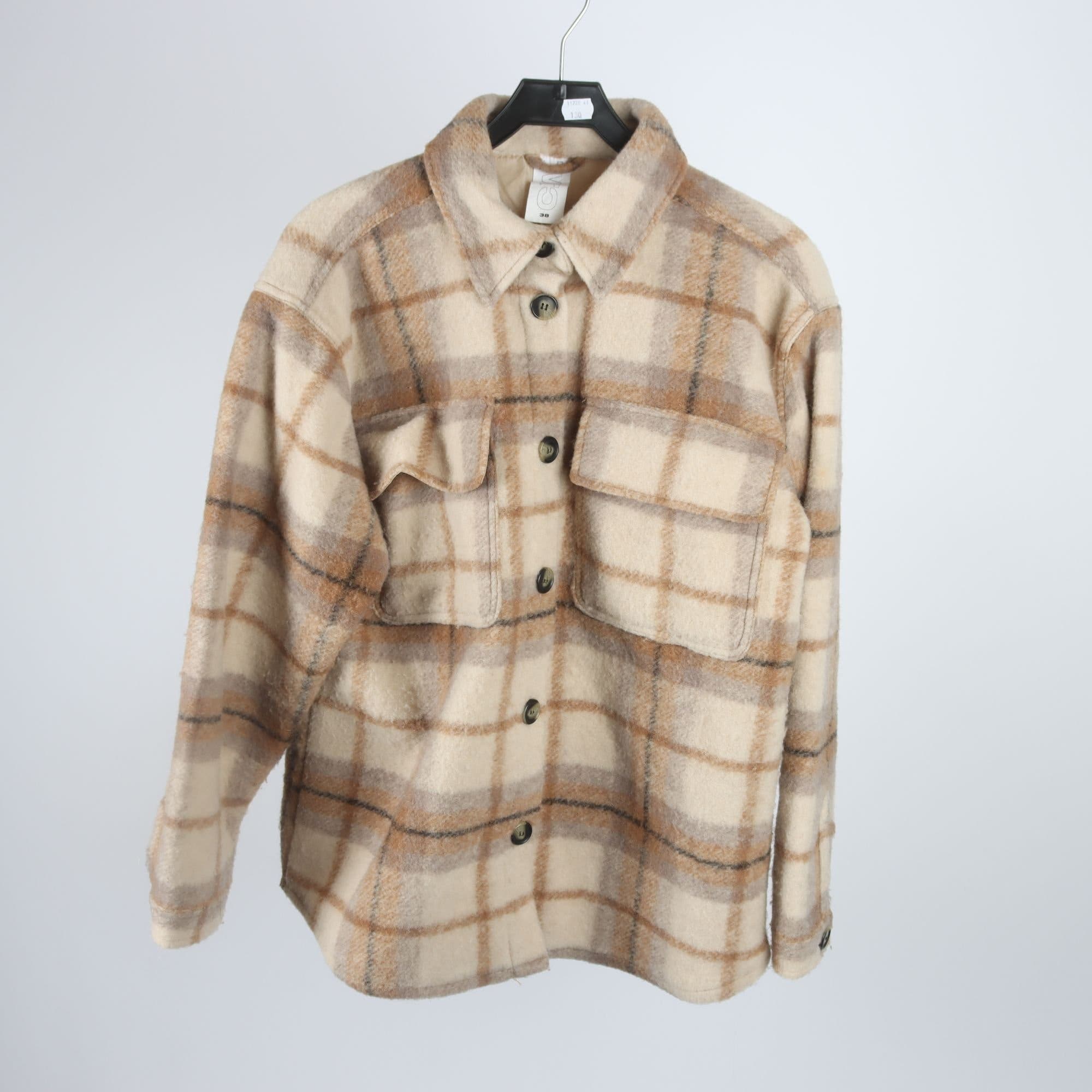 Skjortjacka, Carin Wester, brun ,beige, rutig, stl. 38