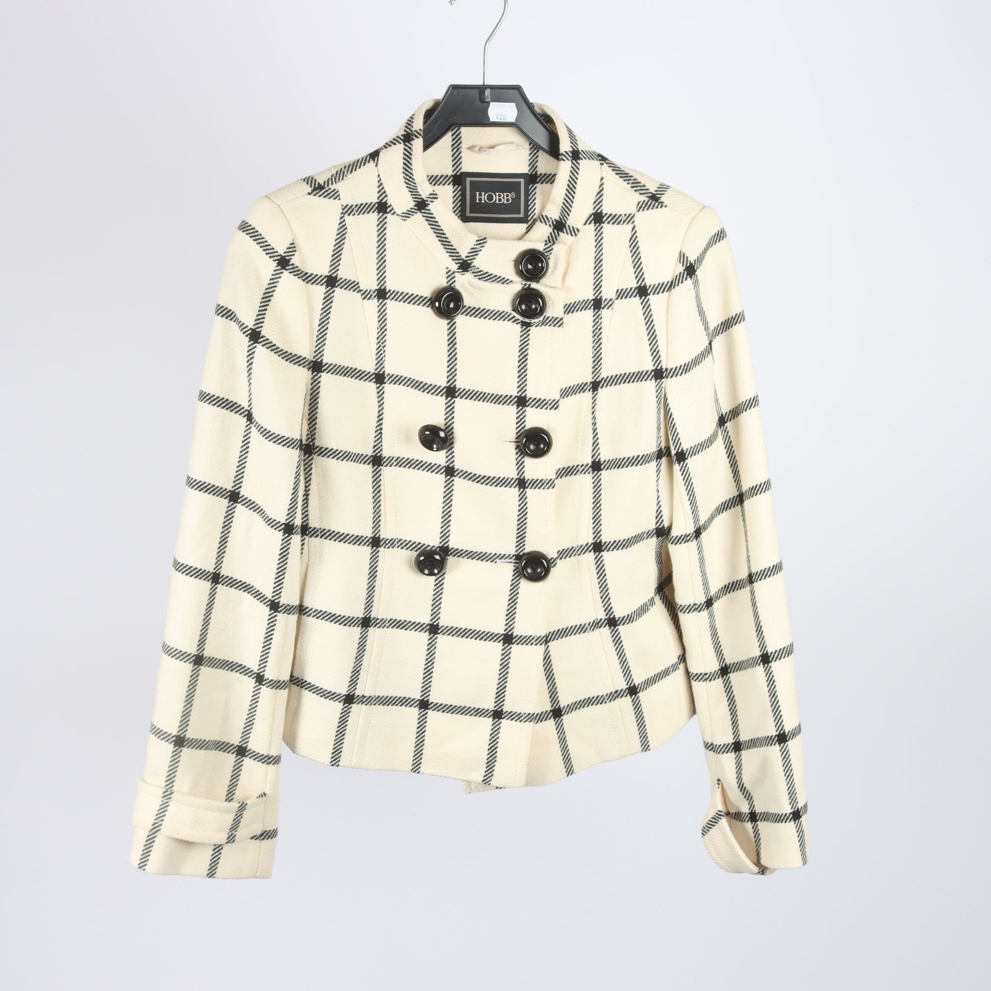 Jacka, Hobbs, offwhite, svart, 100% ull, stl. 12 (M)