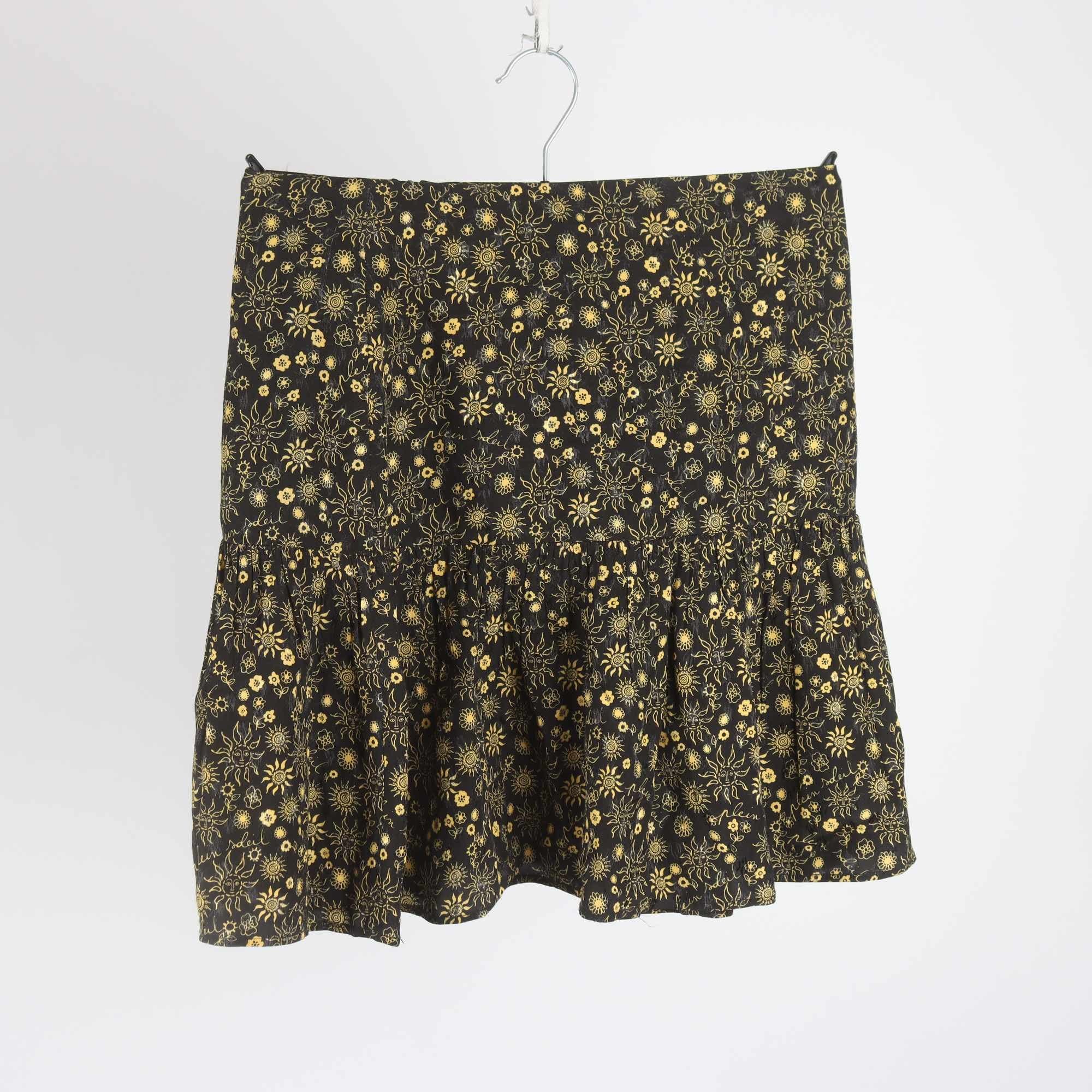 Kjol, Sandro Paris, svart, gul, stl. 1 (36)