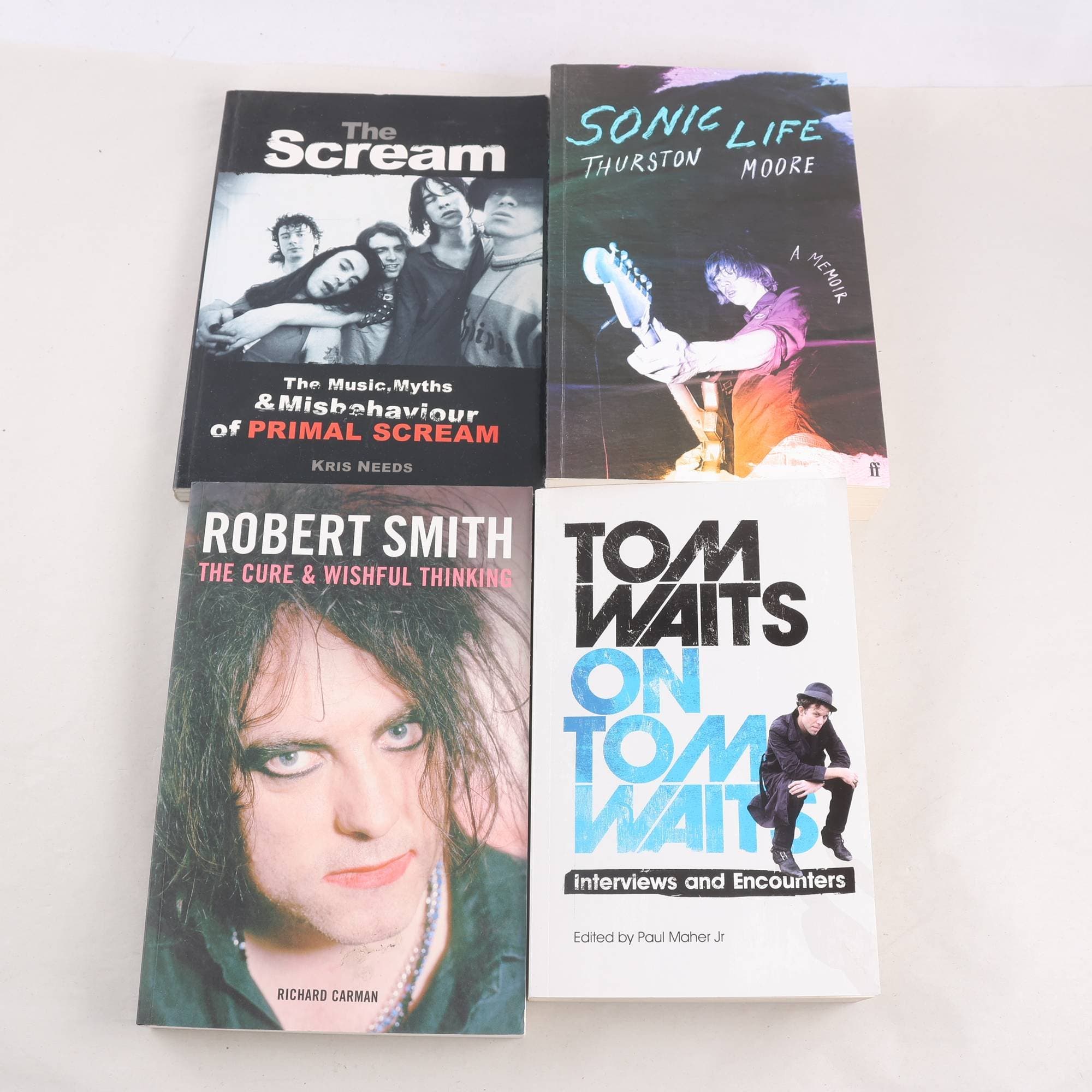 Musikbiografier, 4 vol: Sonic Youth, The Cure, Tom Waits, Primal Scream