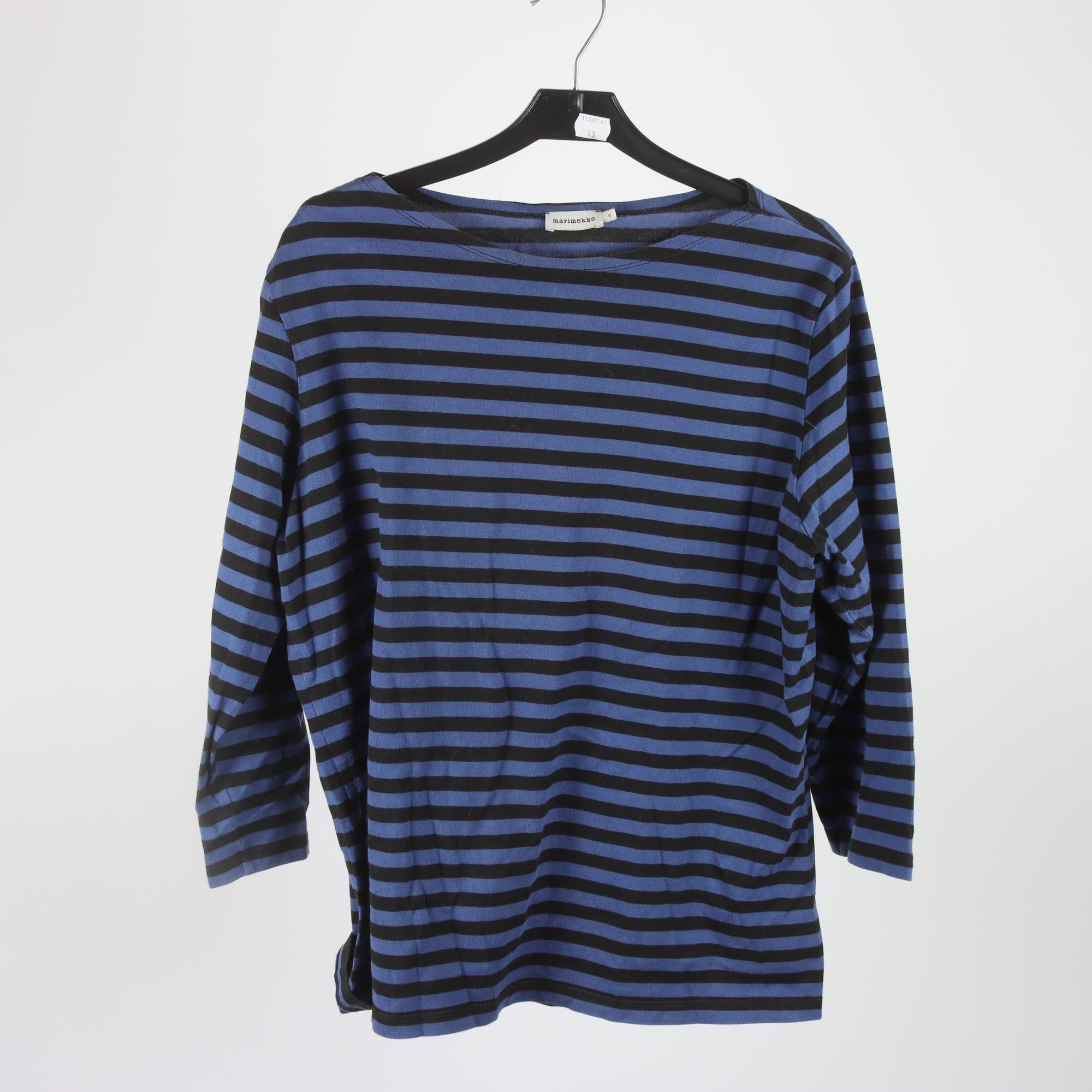Tröja, Marimekko, blå, svart, randig, stl. XL