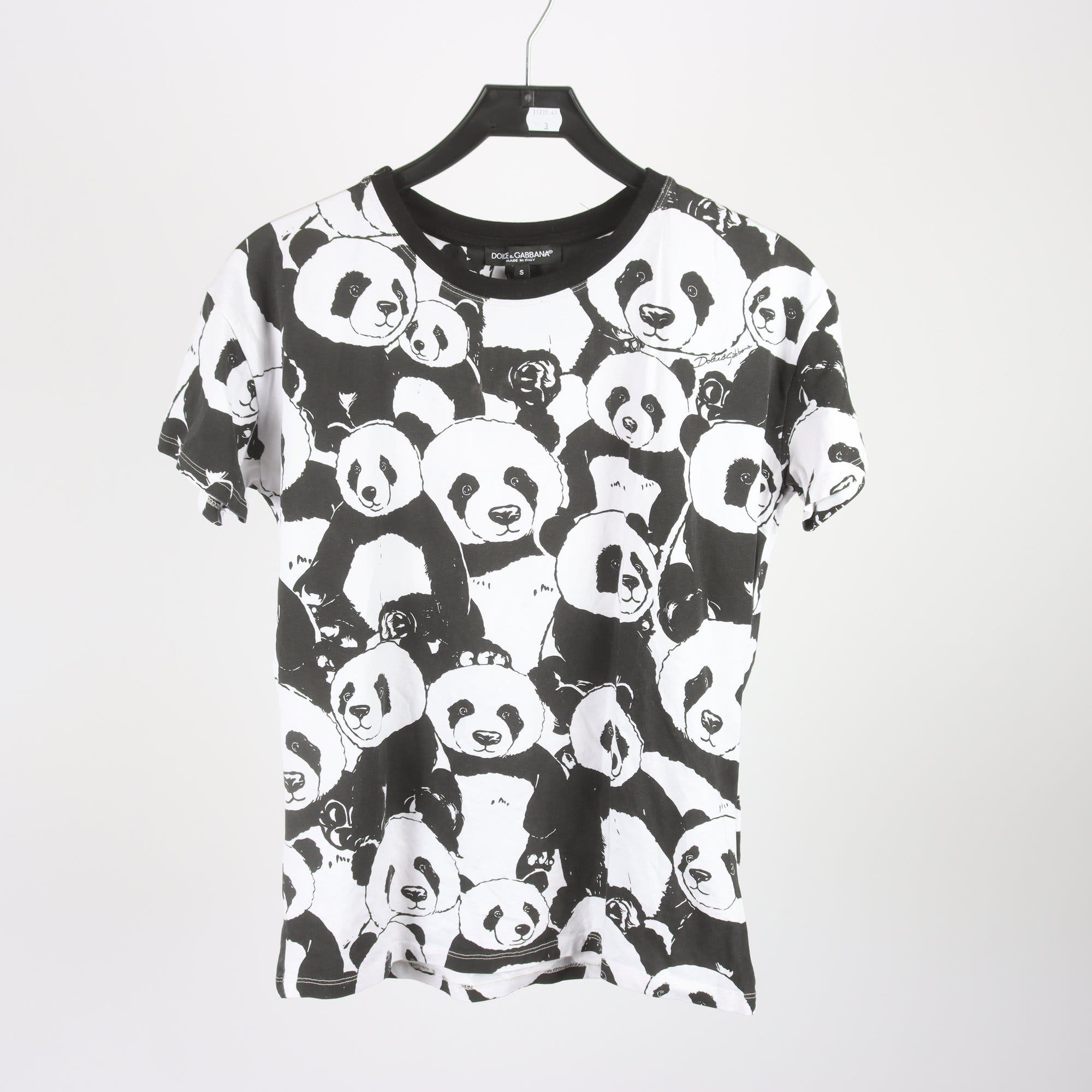 T-shirt, Dolce & Gabbana, svart, vit, panda, stl. S