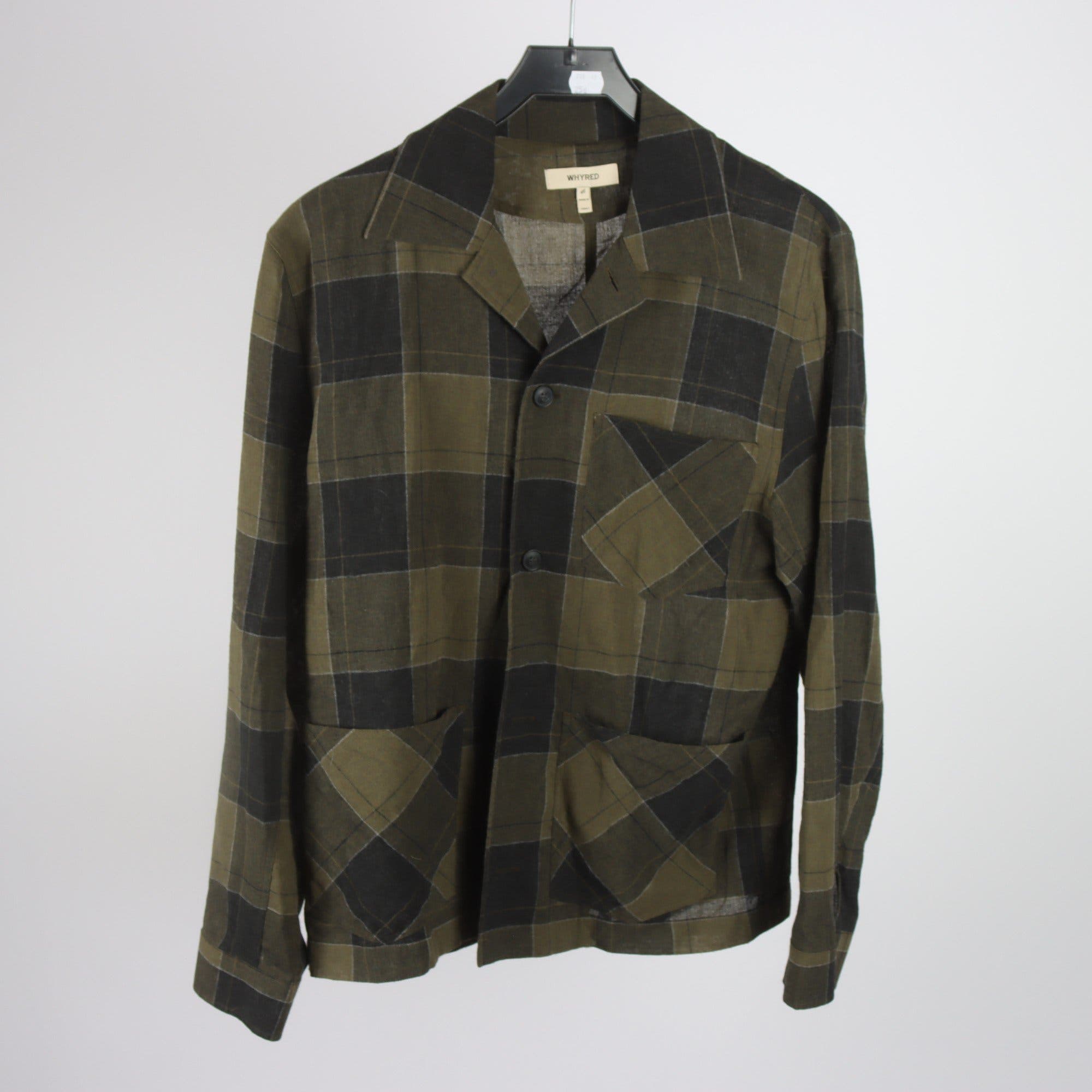 Overshirt, Whyred, grön, rutig, 30% ull, stl. 46.