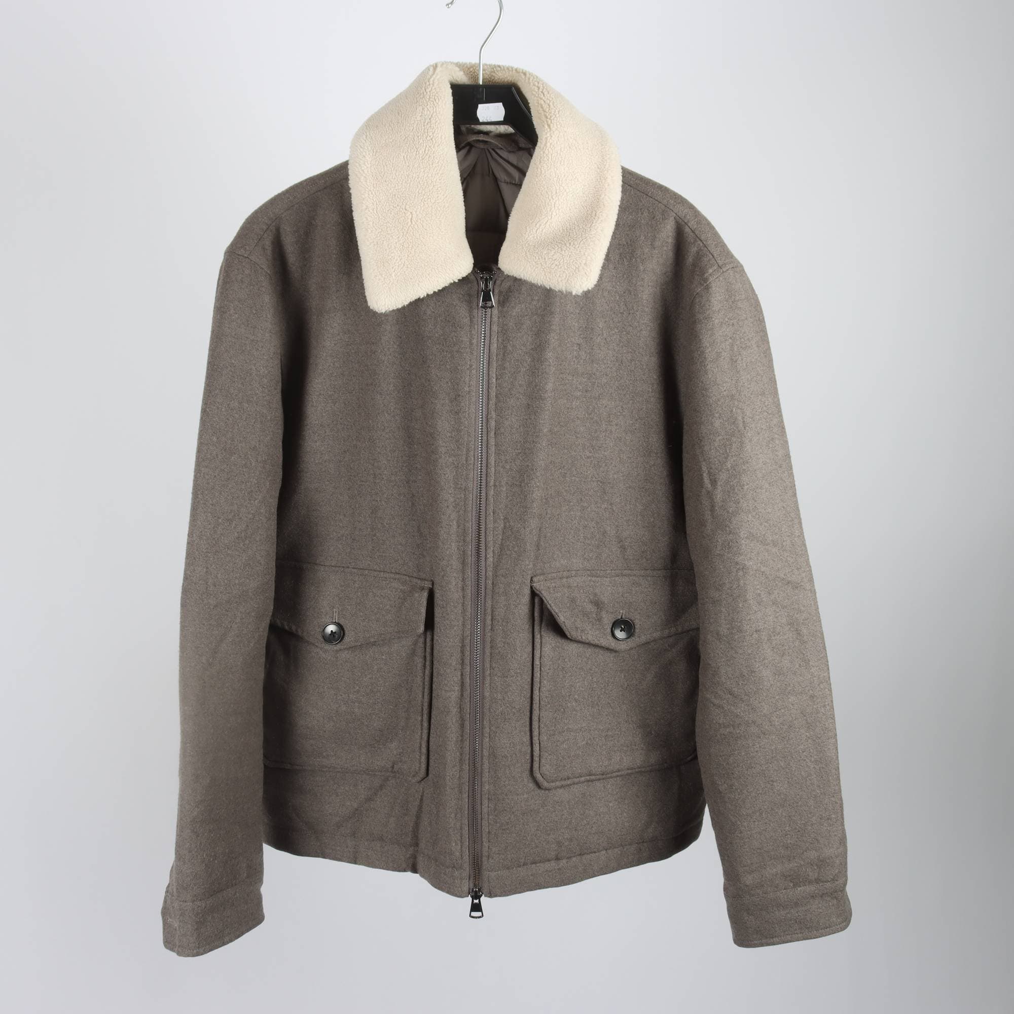 Fodrad jacka, These Glory Days, beige, 100% ull, stl. XL.