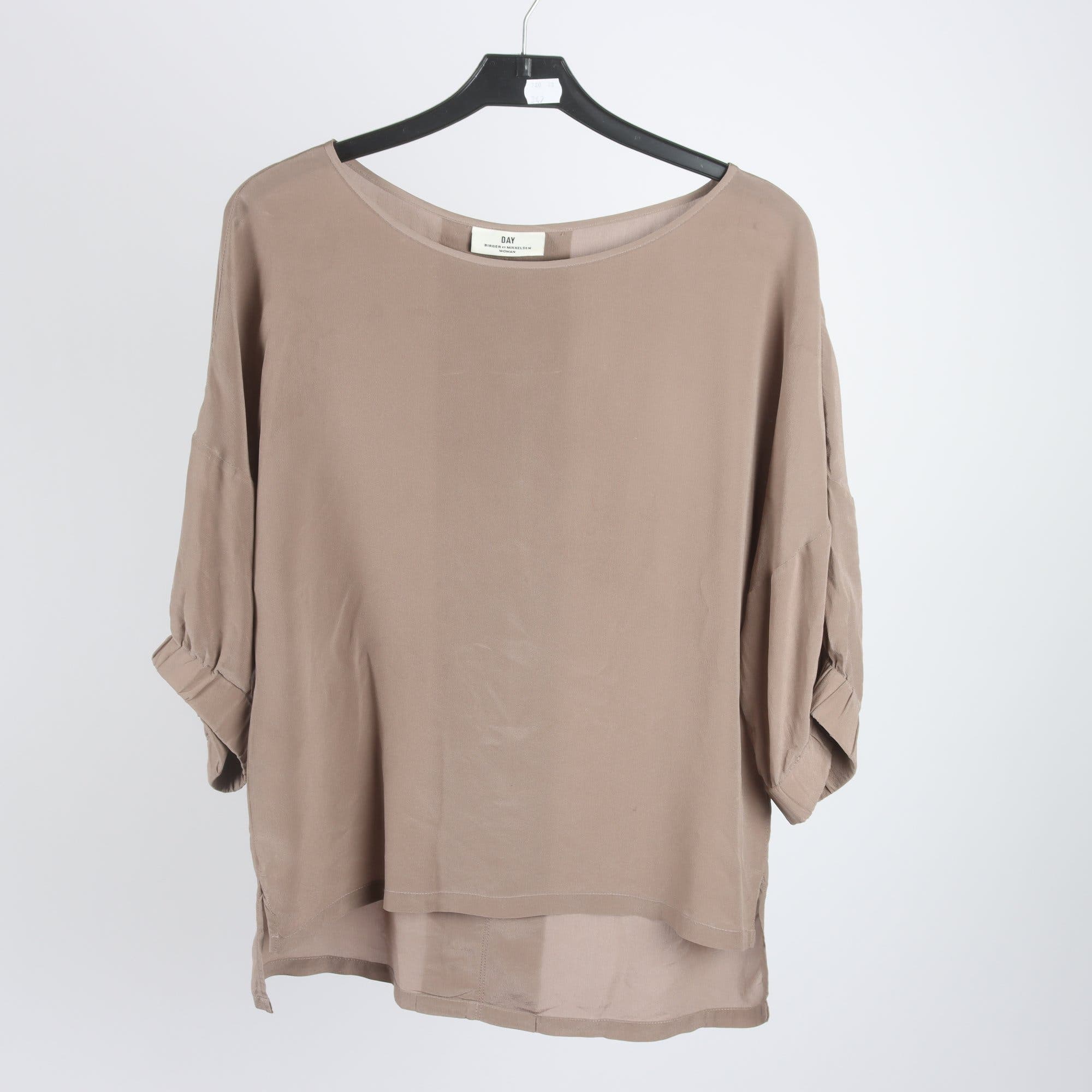 Blus, Day Birger et Mikkelsen, brun, 100% silke, stl. 34.