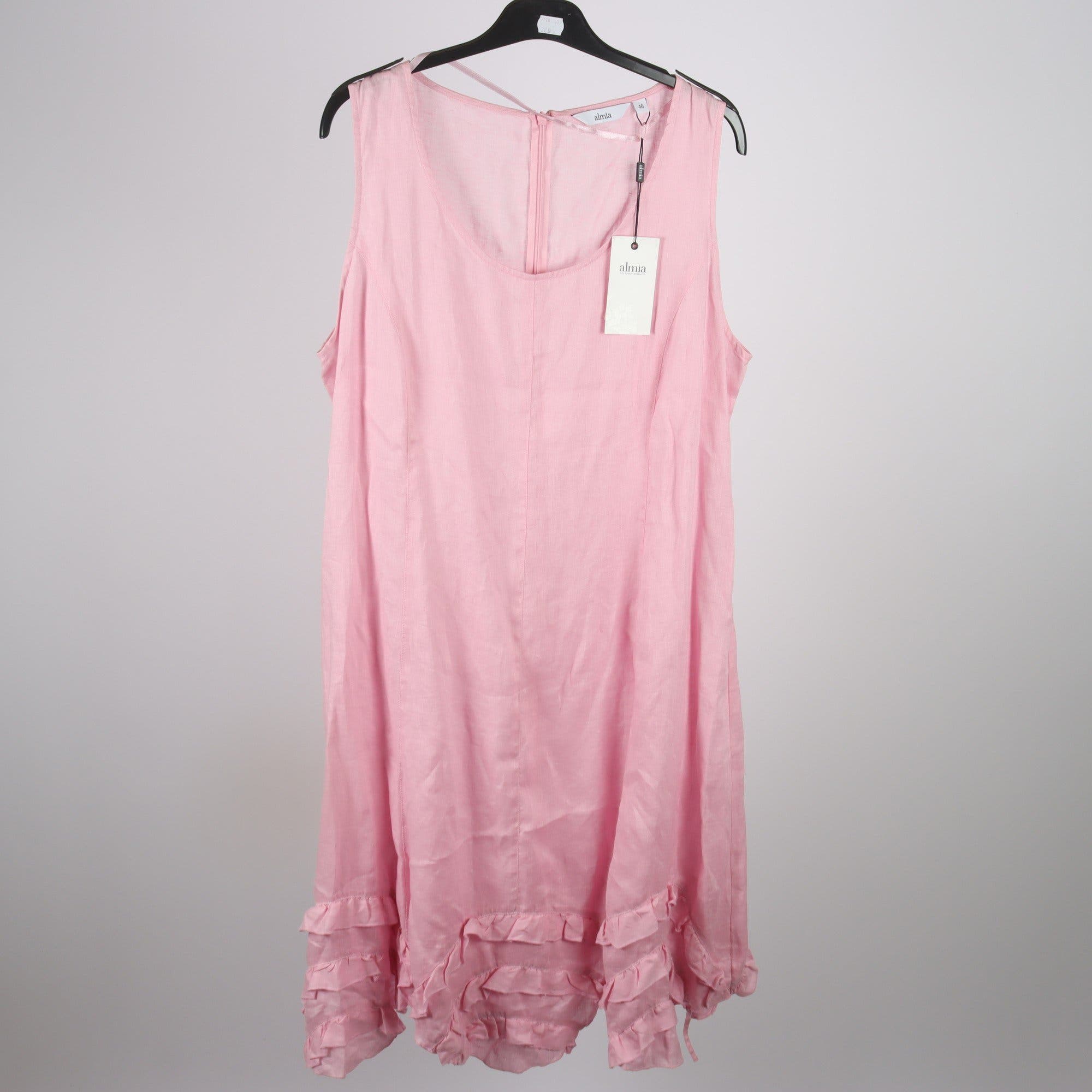 Klänning, Almia, rosa, 100% lin, stl. 46.