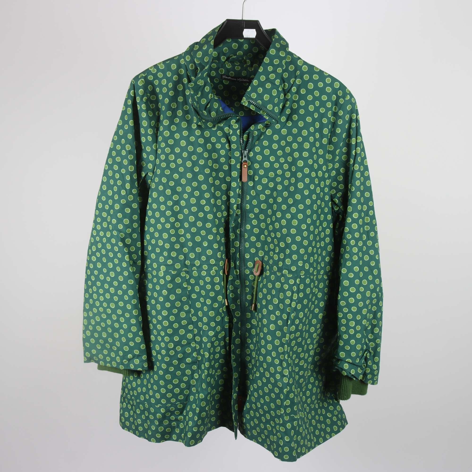 Regnjacka, Gudrun Sjödén, prickig, grön, stl. M.