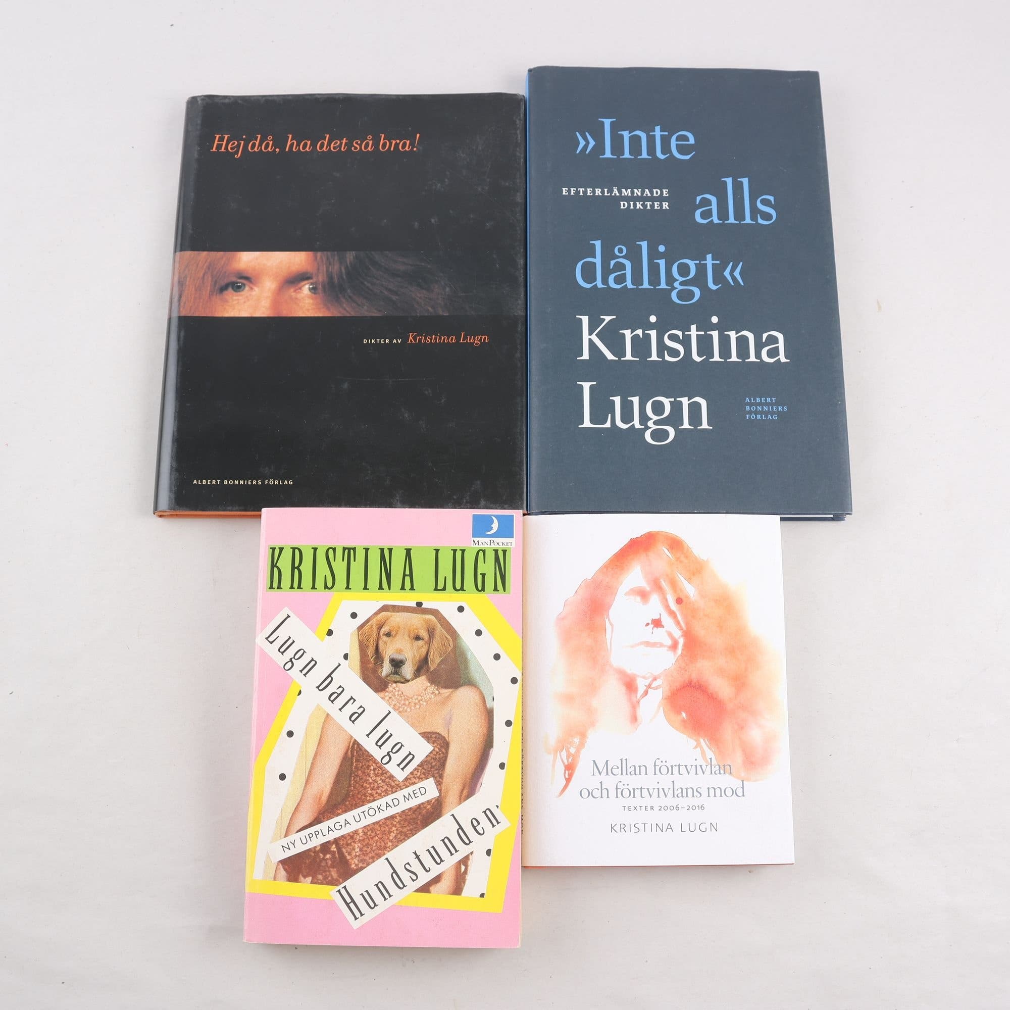 Kristina Lugn, bokpaket med 4 volymer