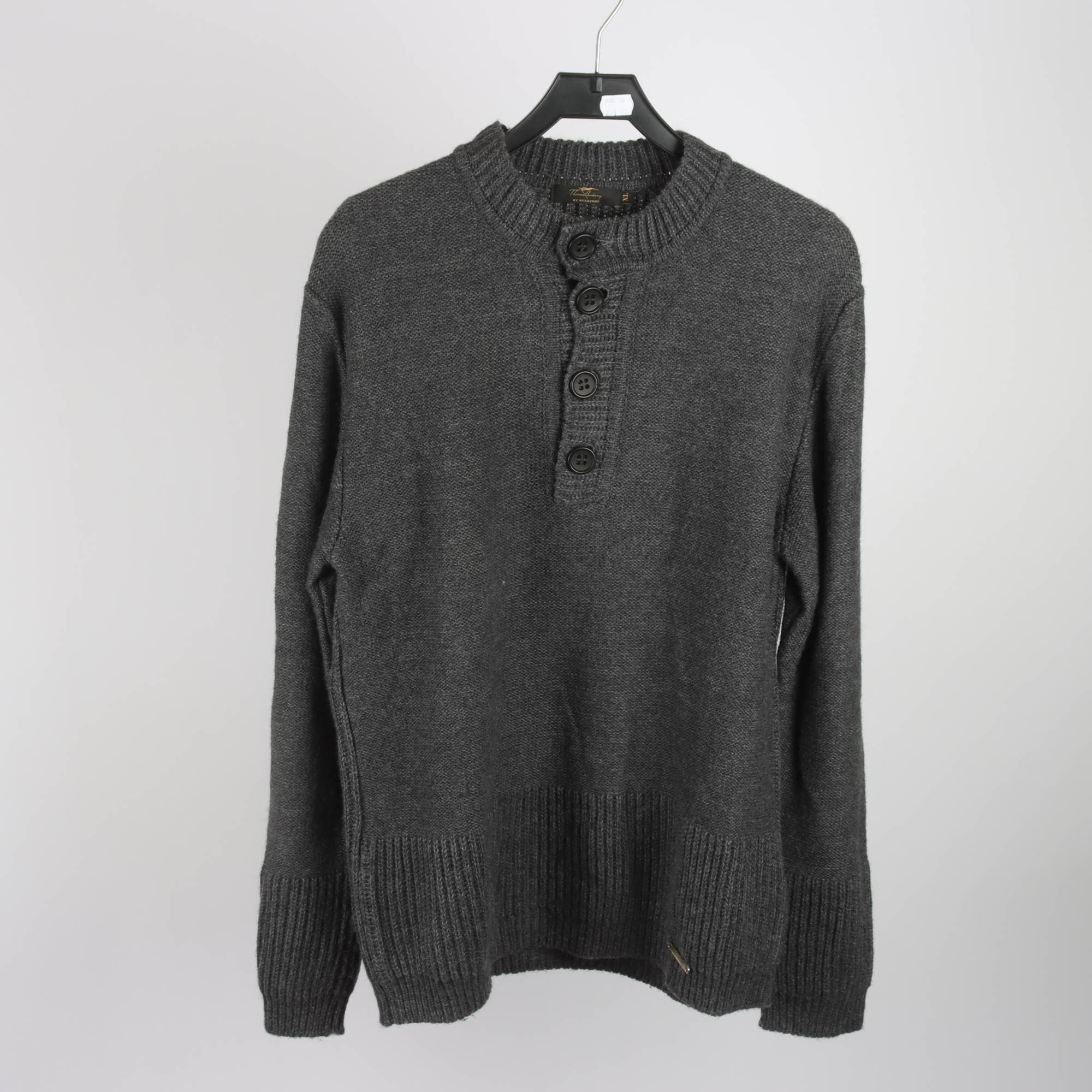 Tröja, Thomas Burberry x. Burberry, grå, ull, alpaca, stl. XL.