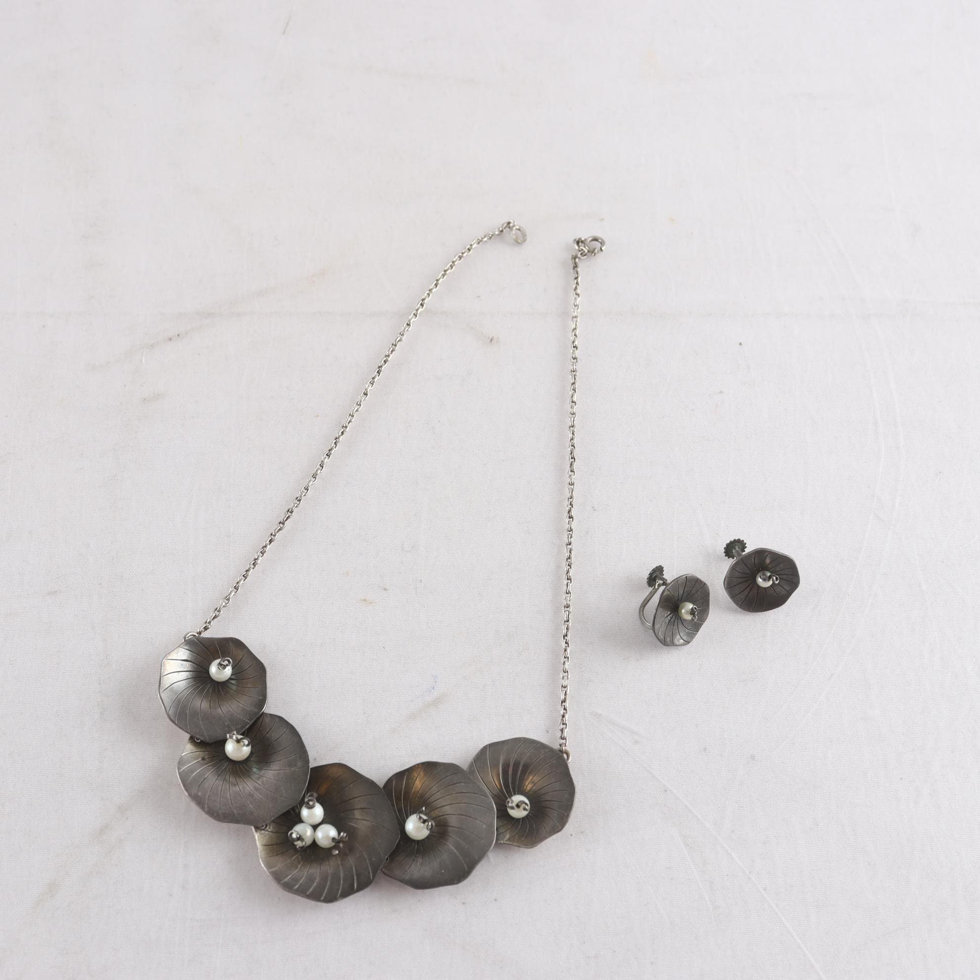 Silverset, sterling, halsband & örhängen
