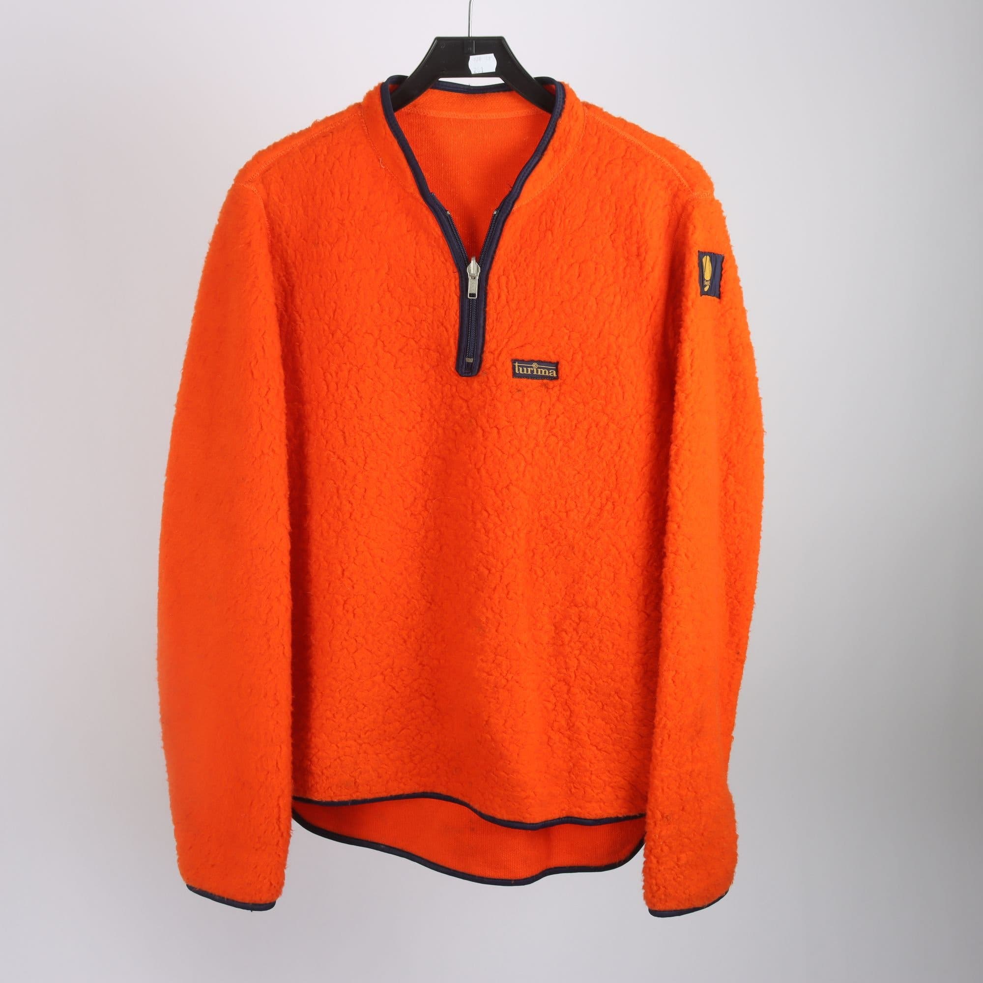Piletröja, Turima, orange, fiberpäls, retro, stl. L.