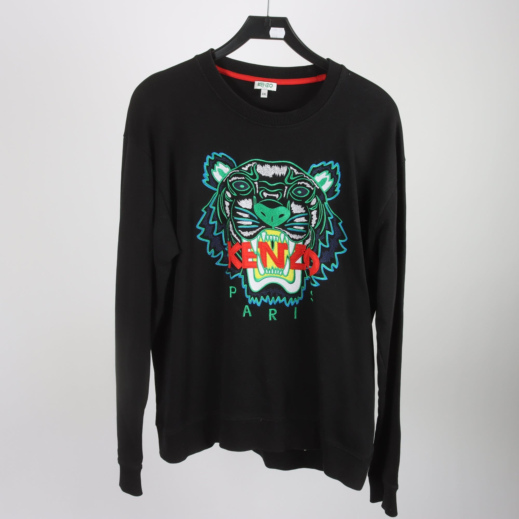 Sweatshirt, Kenzo, mönstrad, svart, stl. XXL.