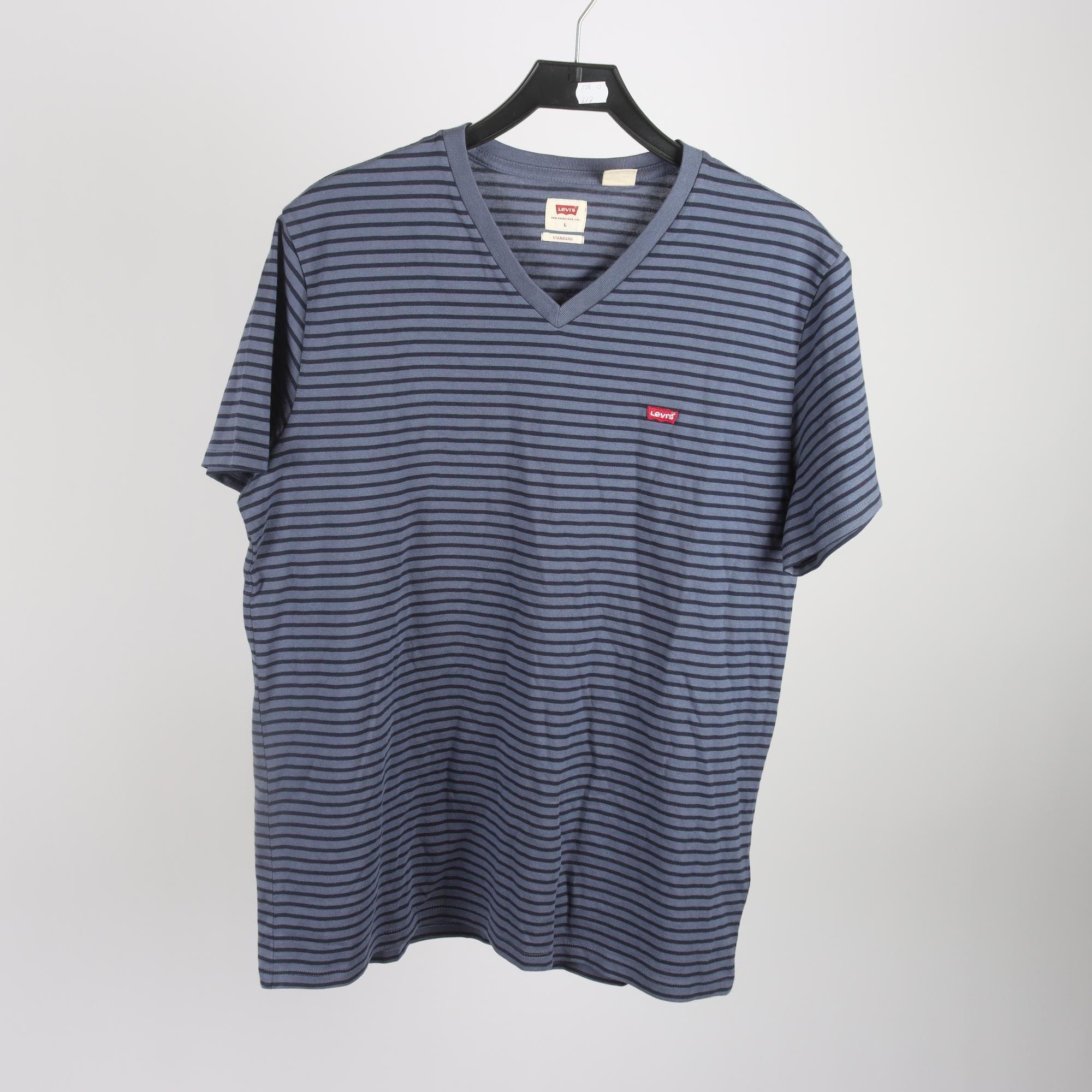 T-shirt, Levis, blå, randig, stl. L.