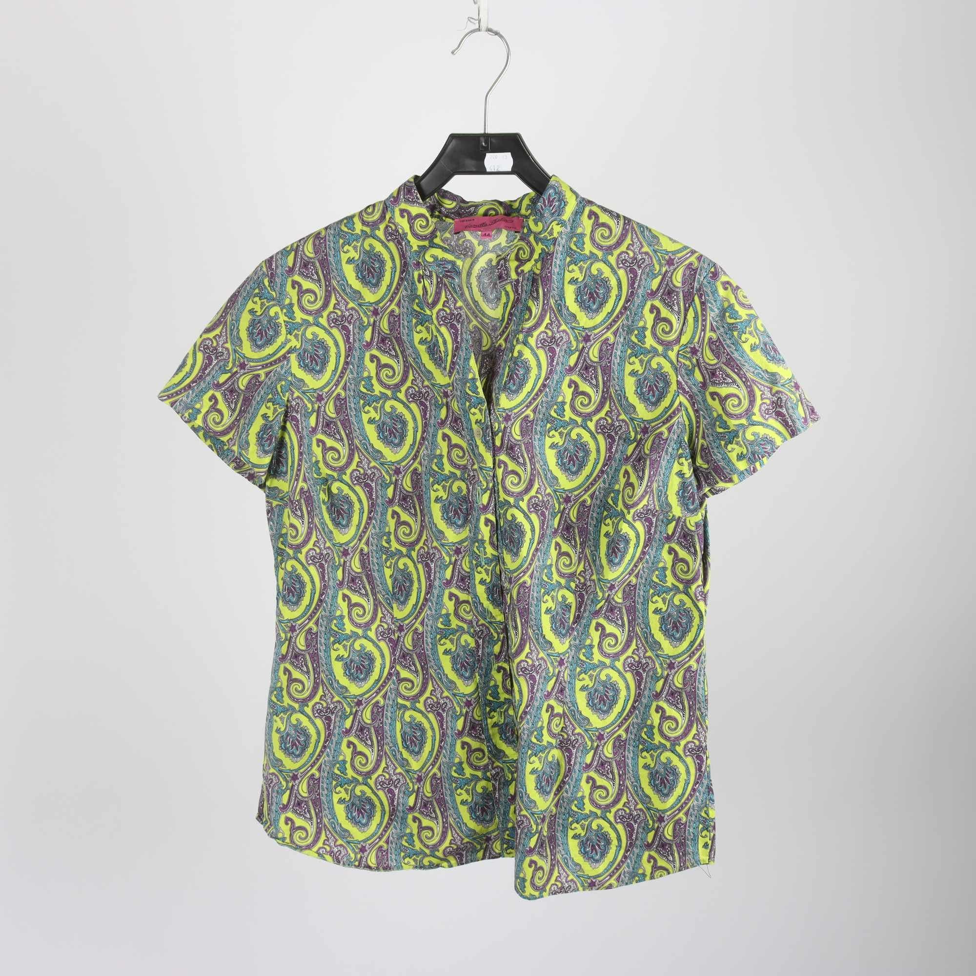 Blus, Camilla Thulin, mönstrad, limegrön, lila, stl. 44.
