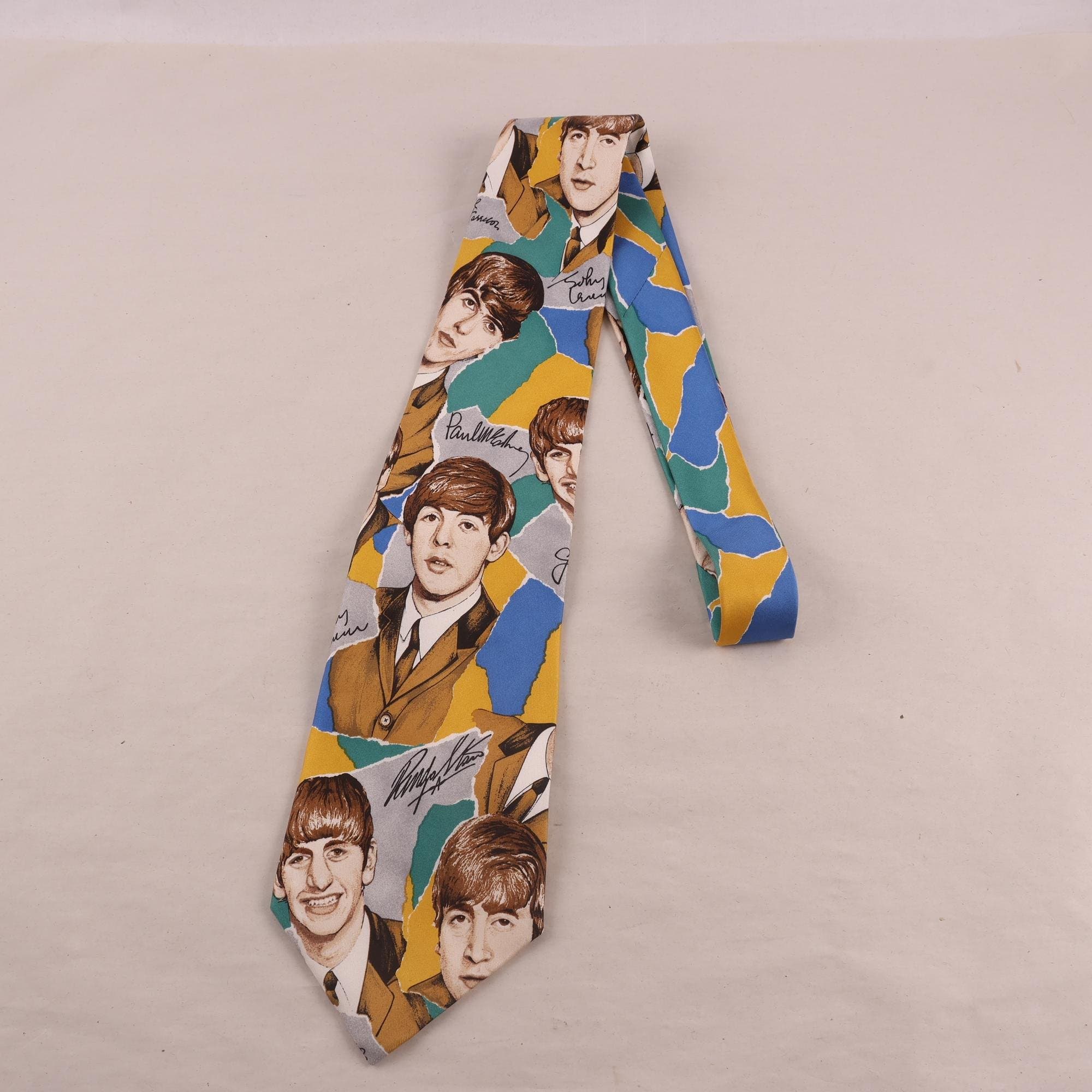Slips, Roberto Mocellini x The Beatles, brun, grön, 100% silke.