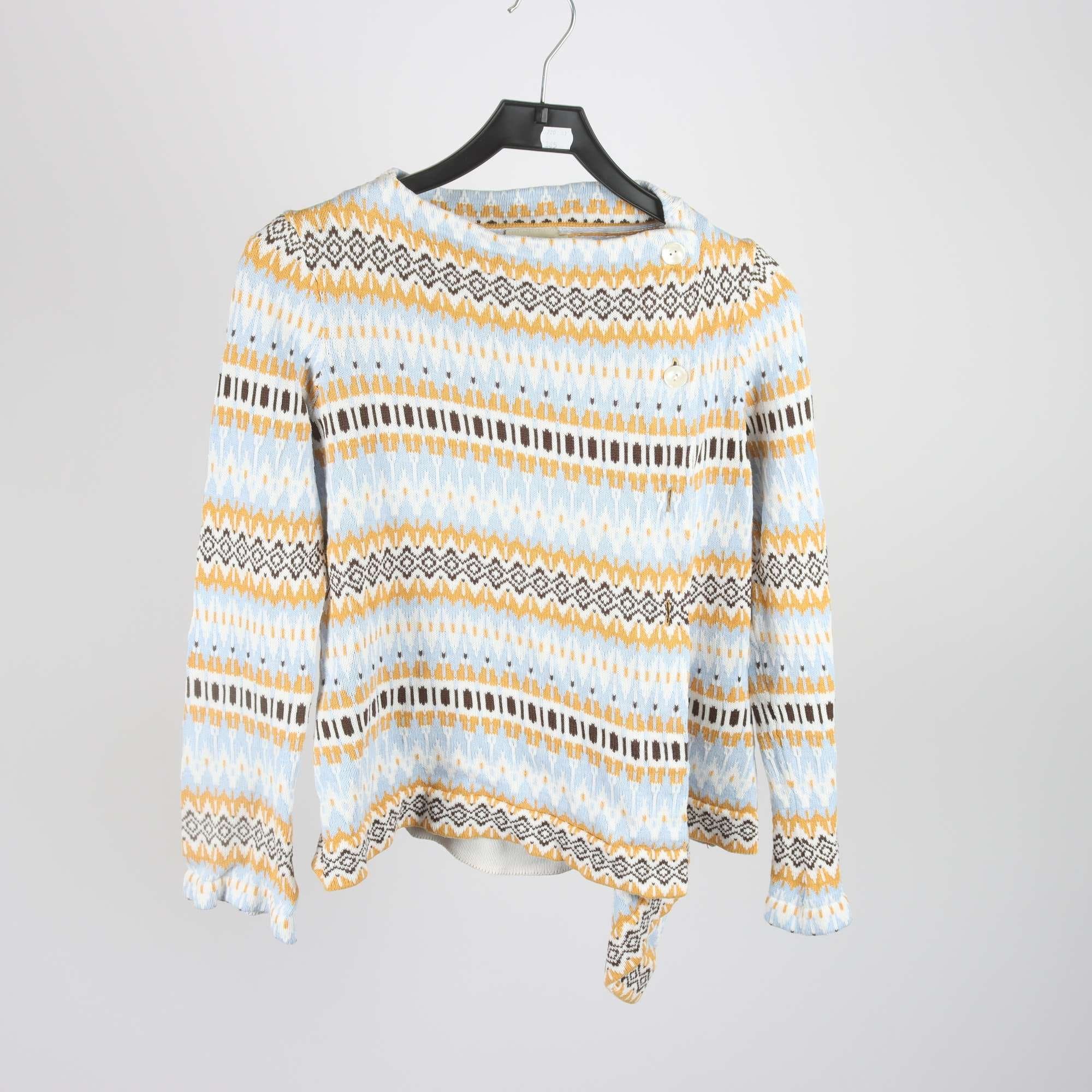 Kofta, Jumperfabriken, senapsgul, blå, stl. M.