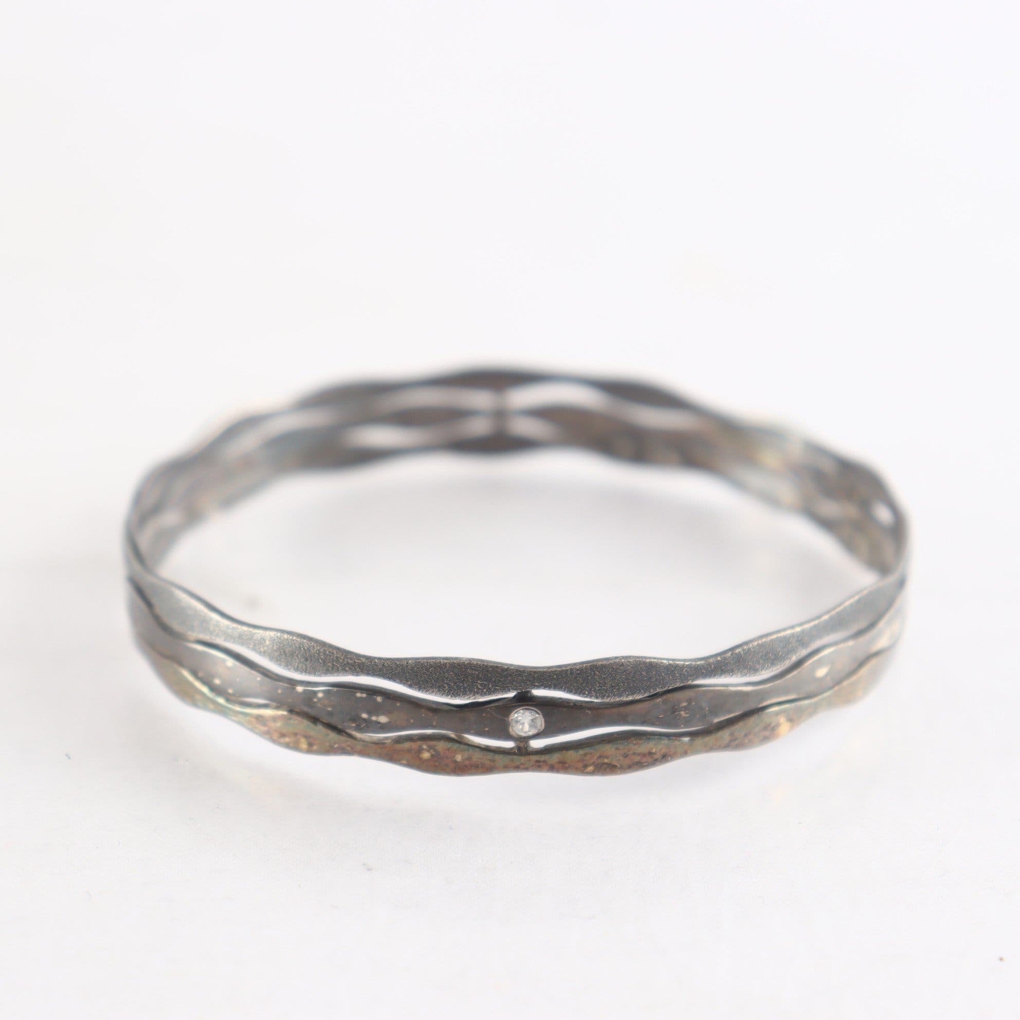 Armring SSA, silver och sten, stämplad 925
