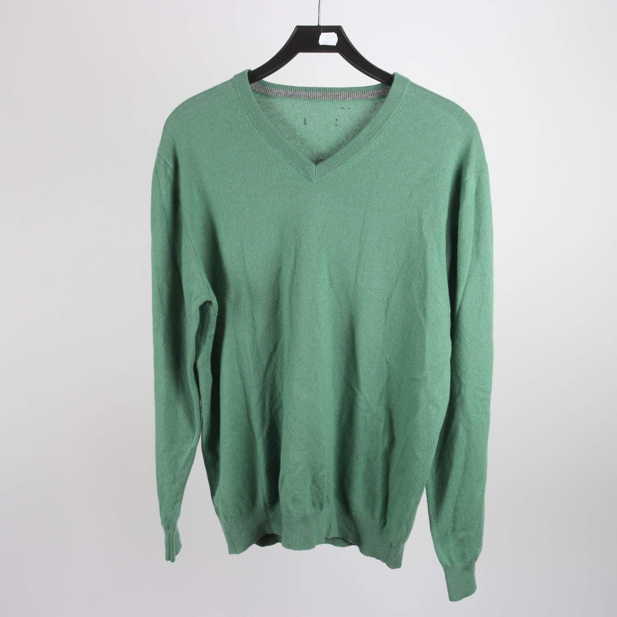 Tröja, Okänd, grön, 100% cashmere, stl. ca. L.