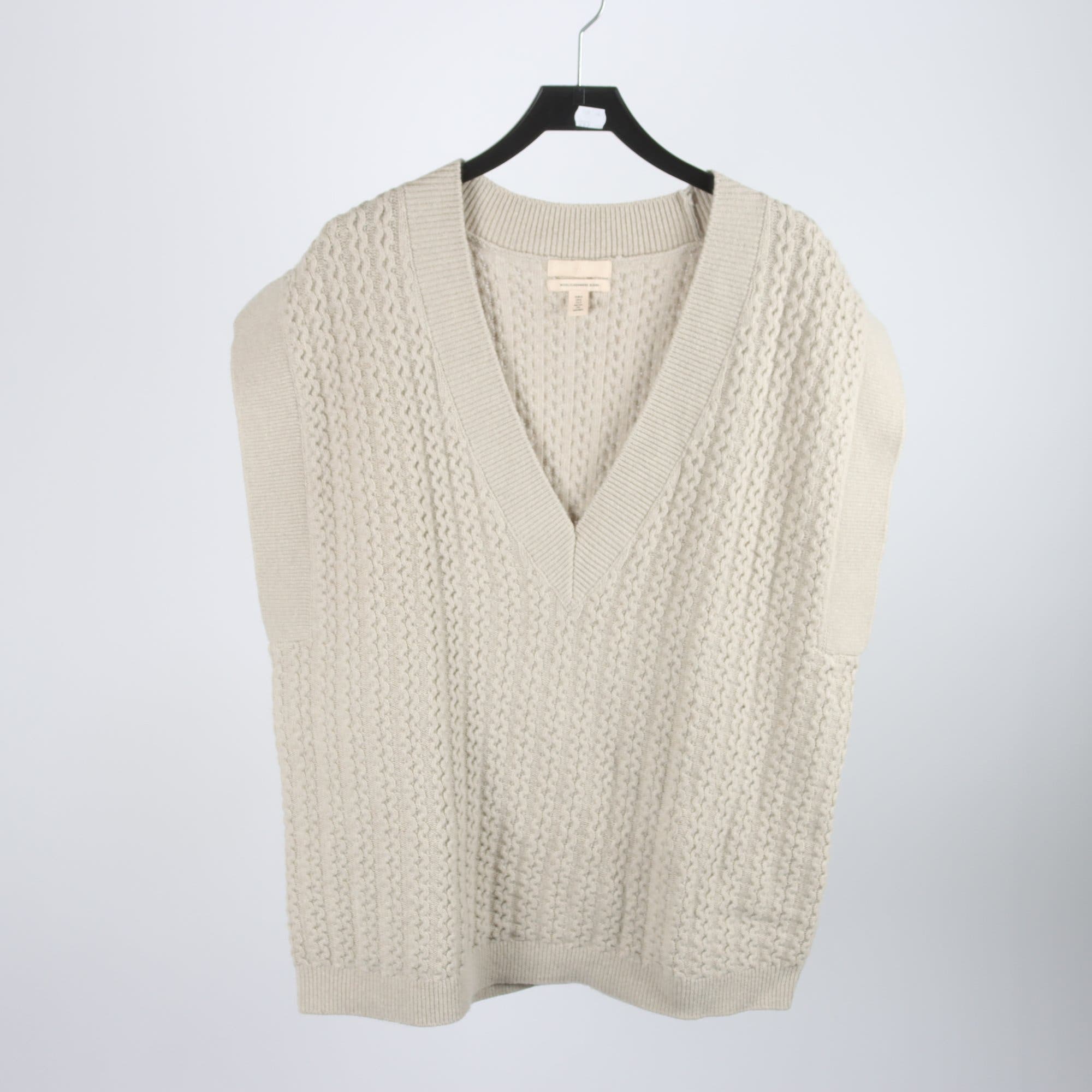 Väst, H&M, beige, ull, cashmere, oversize, stl. S.