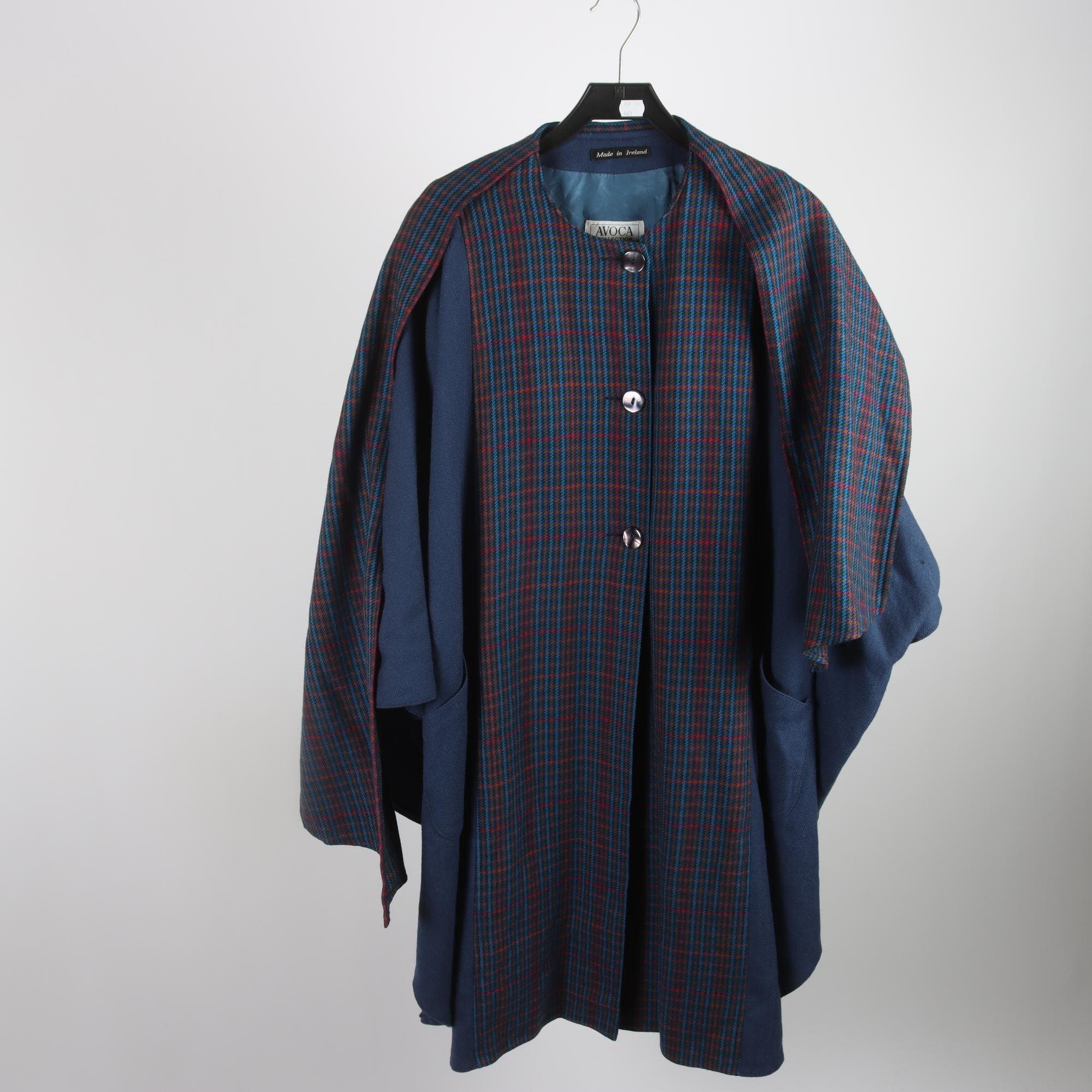 Kappa/poncho, Avoca, blå, stl. one size.