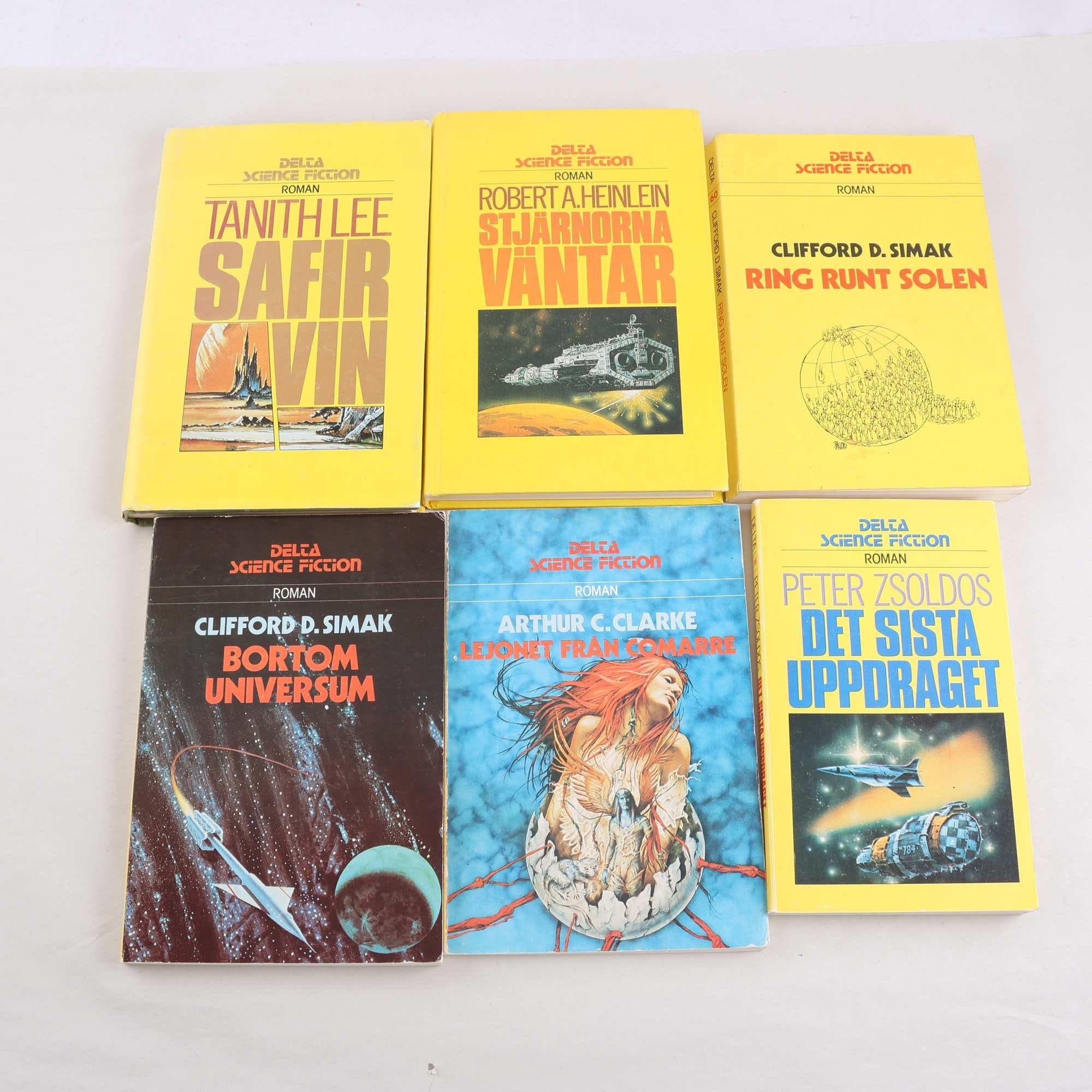 Delta Science fiction, bokpaket med 6 volymer: Heinlen, Simak, m.m.