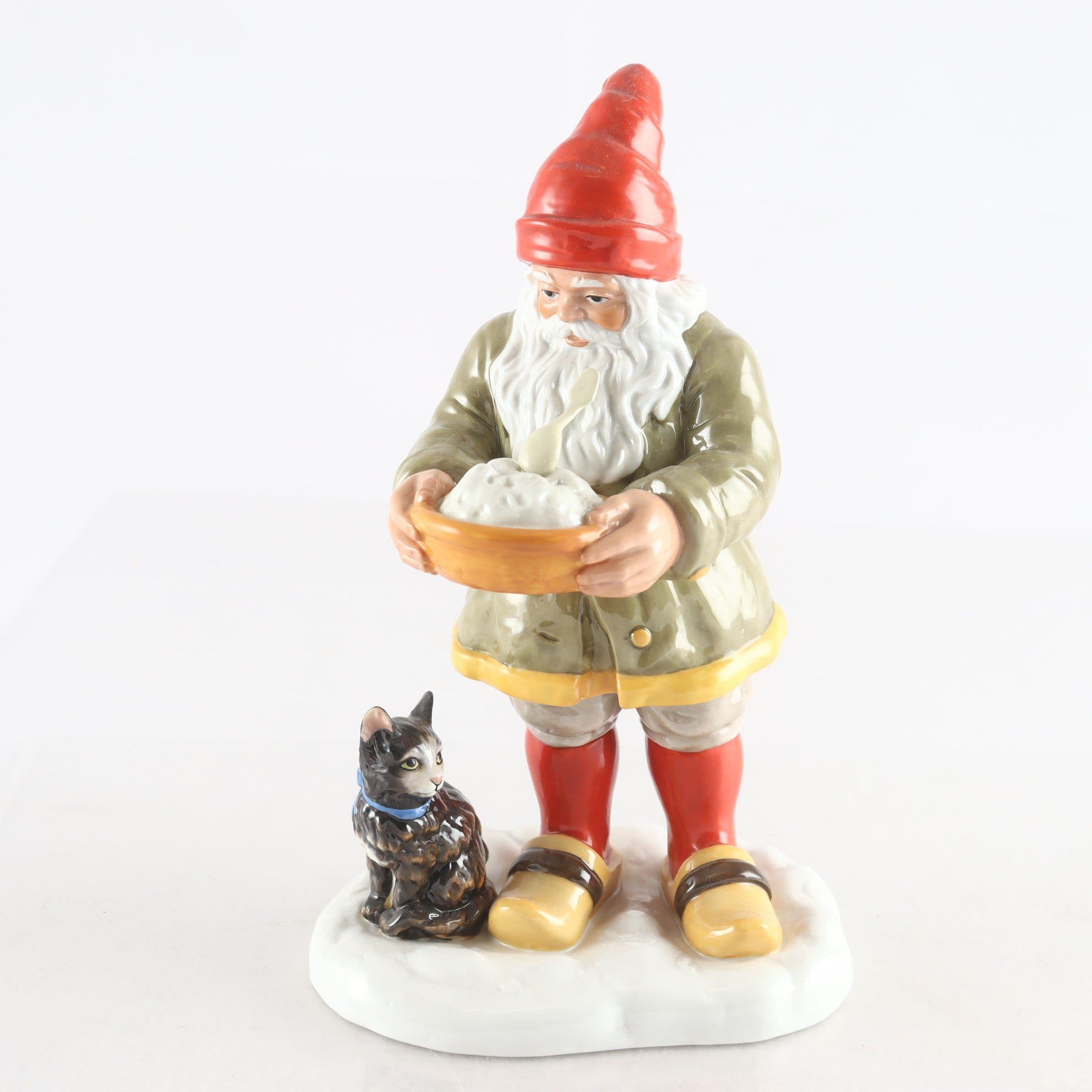 Figurin, tomte med gröt, Jenny Nyström, Kalmar läns Museum