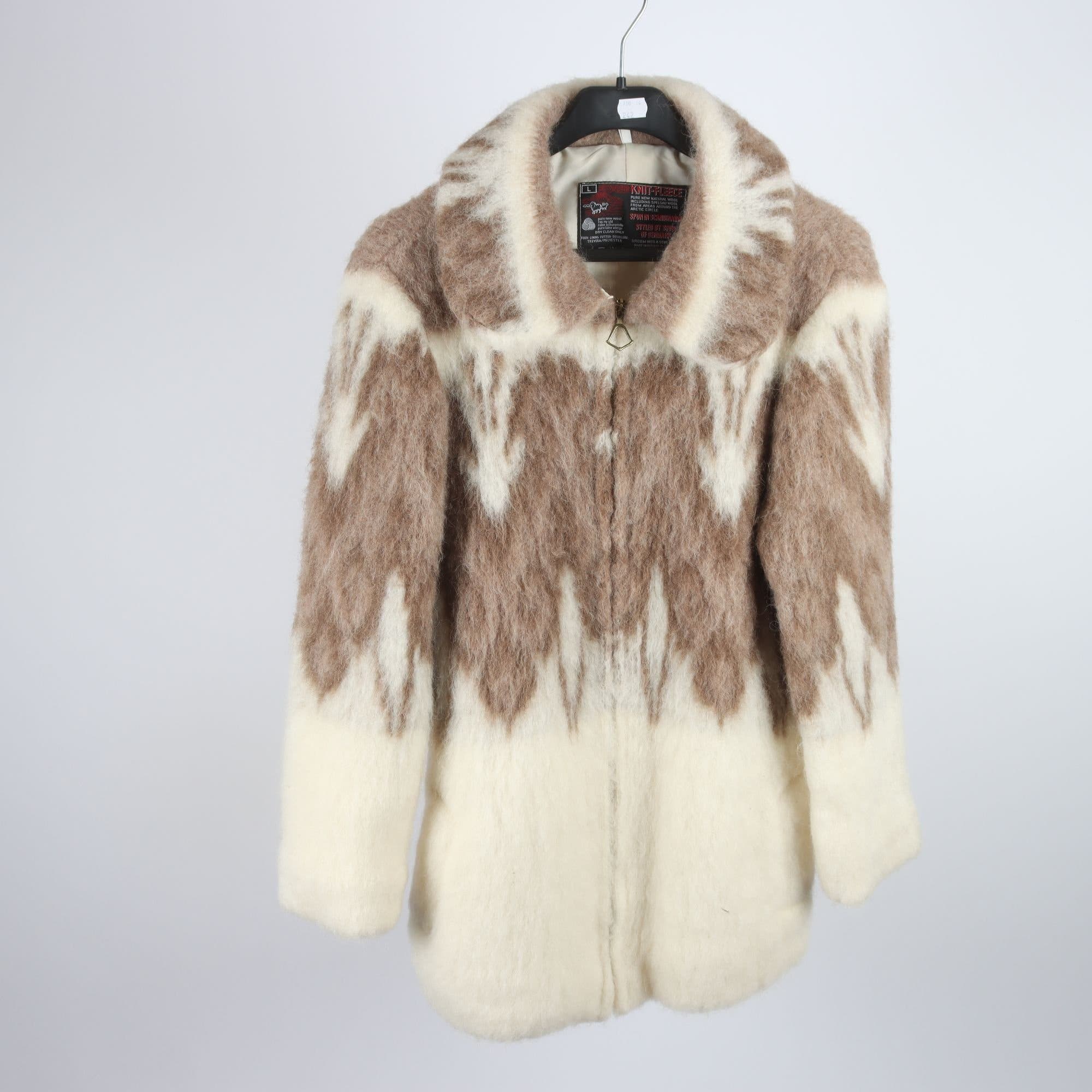 Ulljacka, Stobi Knit-Fleece, vit, beige, 100% ull, stl. L.