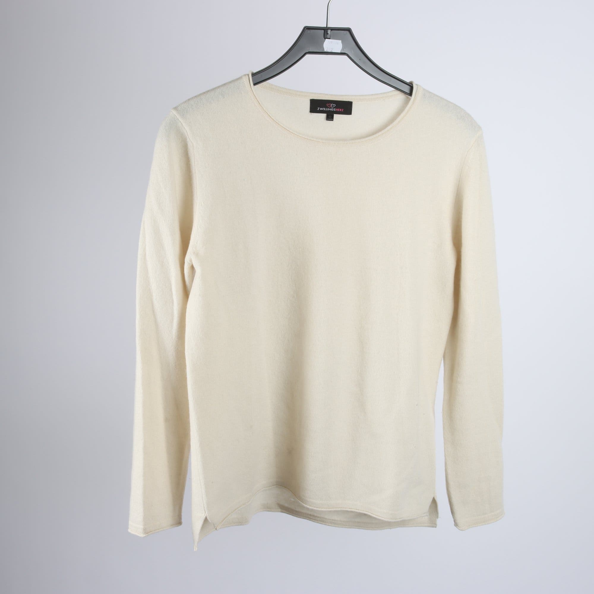 Tröja, Zwillings Herz, offwhite, 100% cashmere, stl. S.