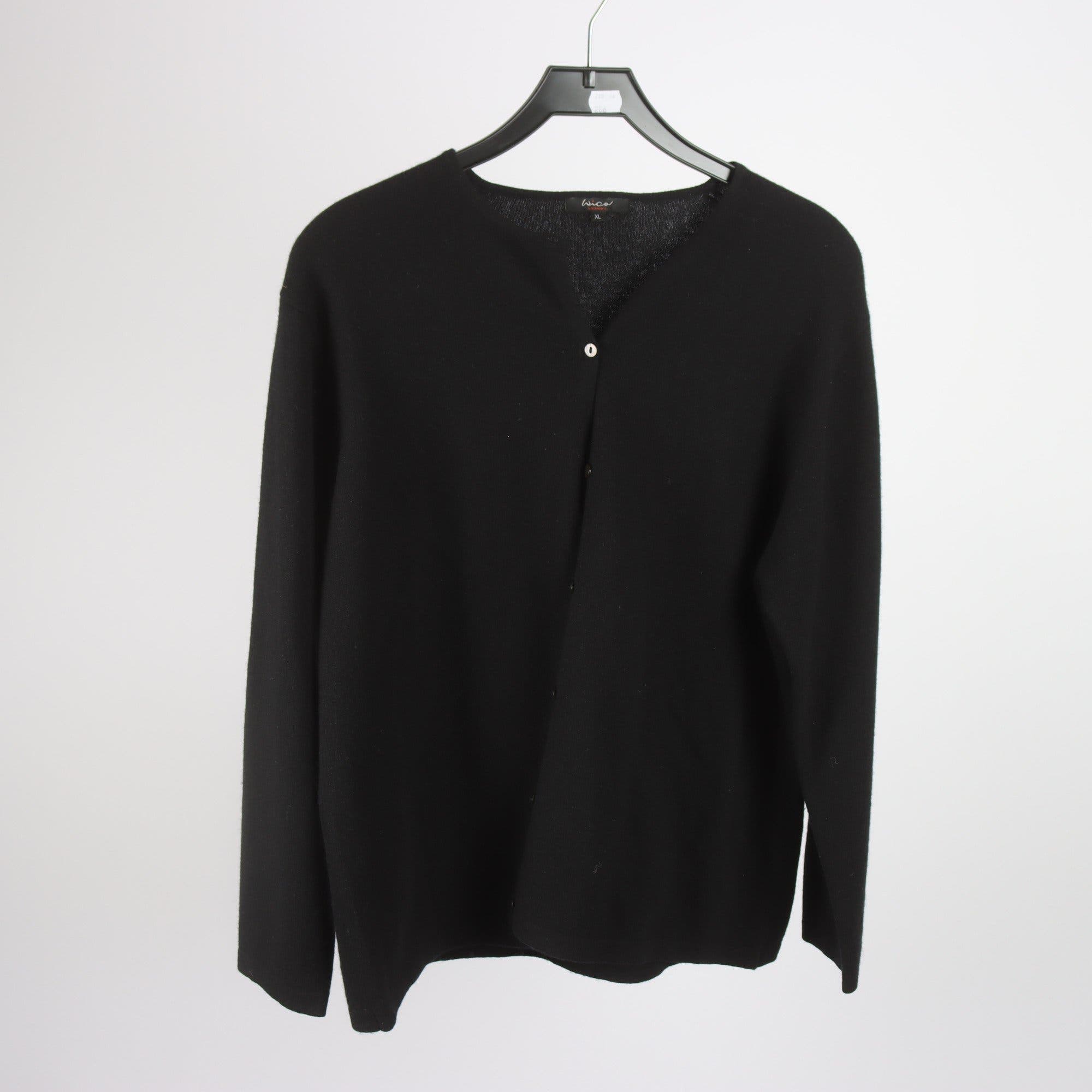 Kofta, Wico, svart, 100% cashmere, stl. XL.