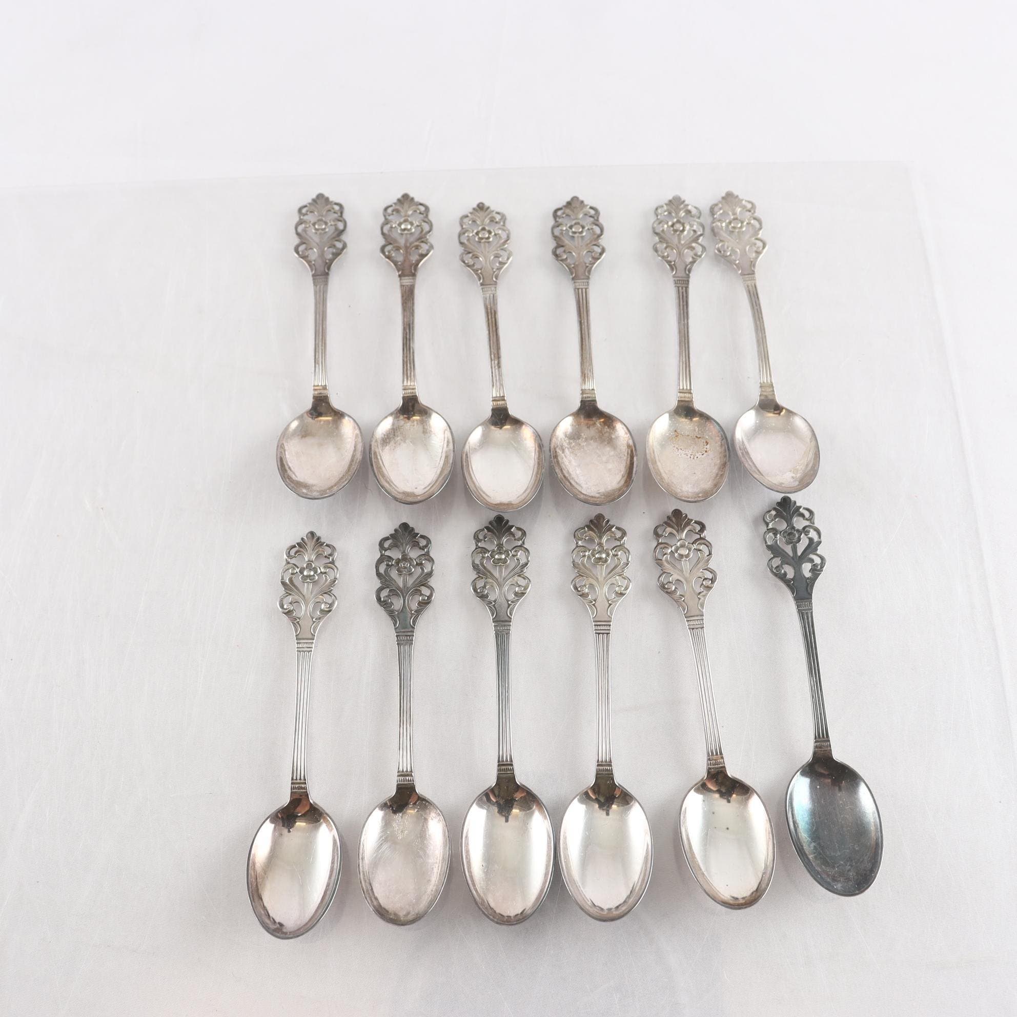 Kaffeskedar, silver, 830, Viking Rose, Thorvald Marthinsen, Norge, 12 st